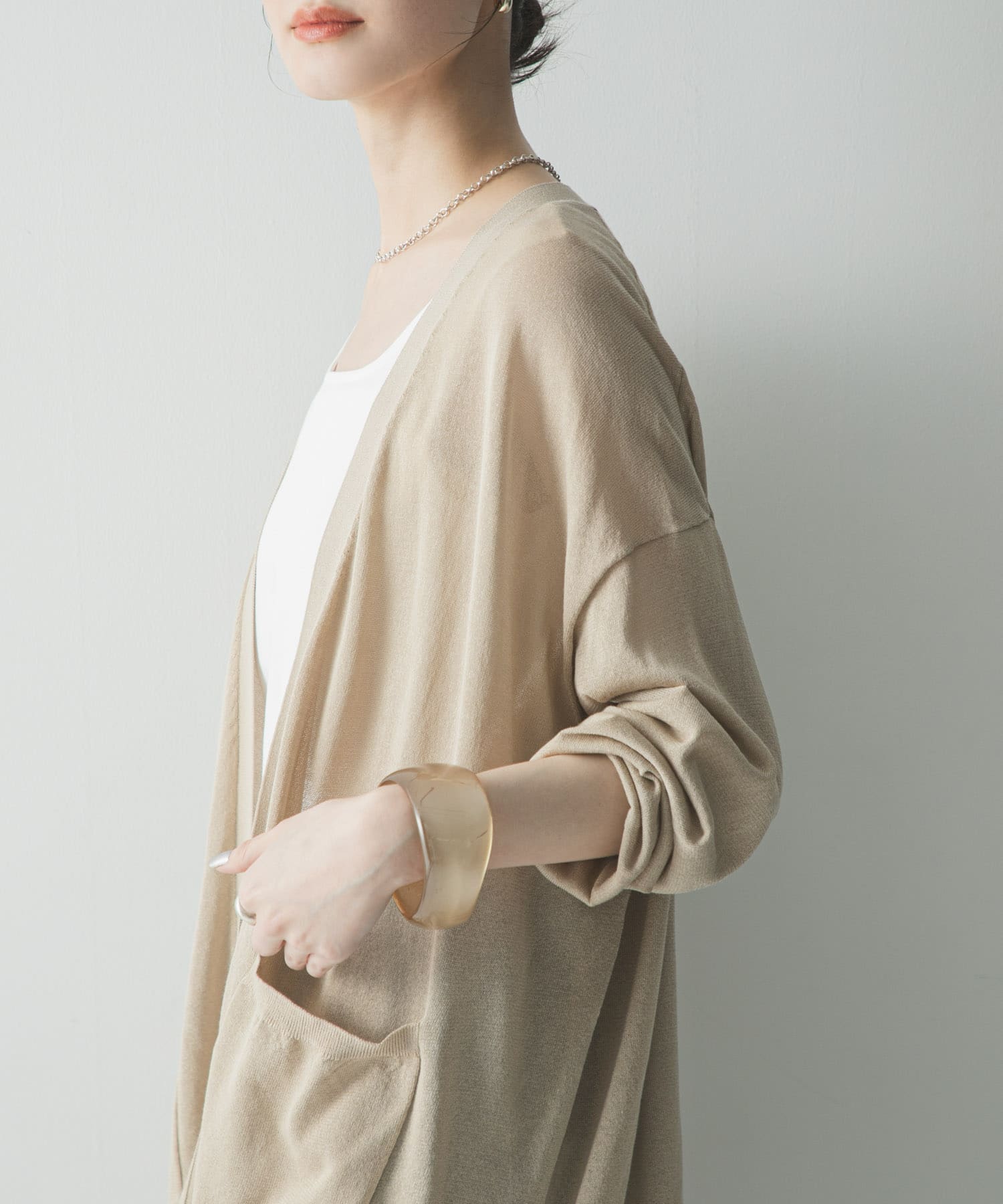 UVカット加工ガウンカーディガン(Free BEIGE): トップス｜URBAN