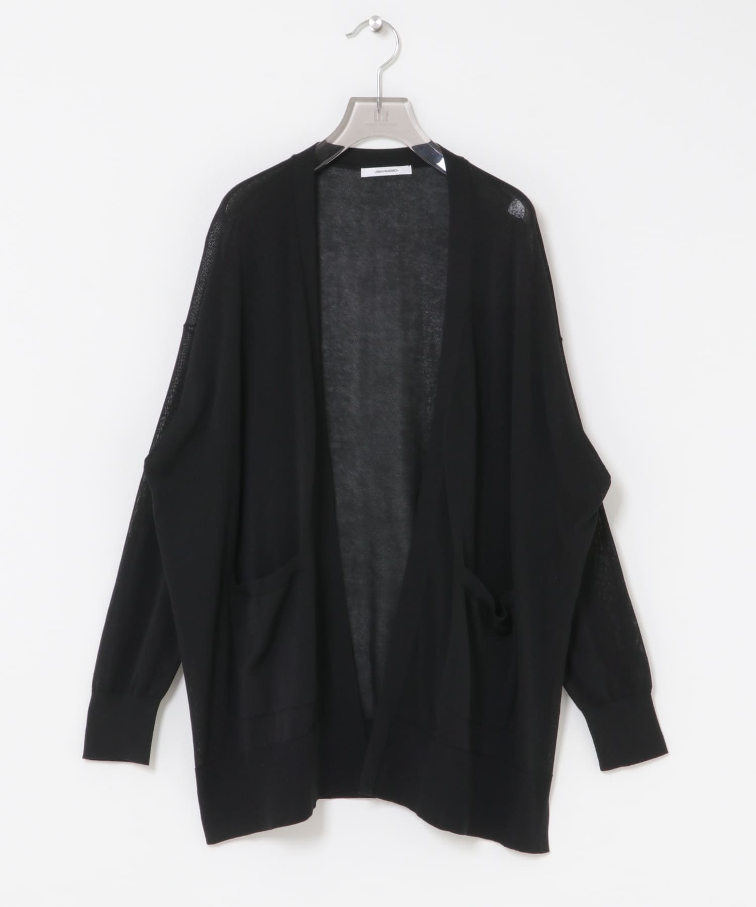 『WEB限定』UVカット加工ガウンカーディガン BLACK Free