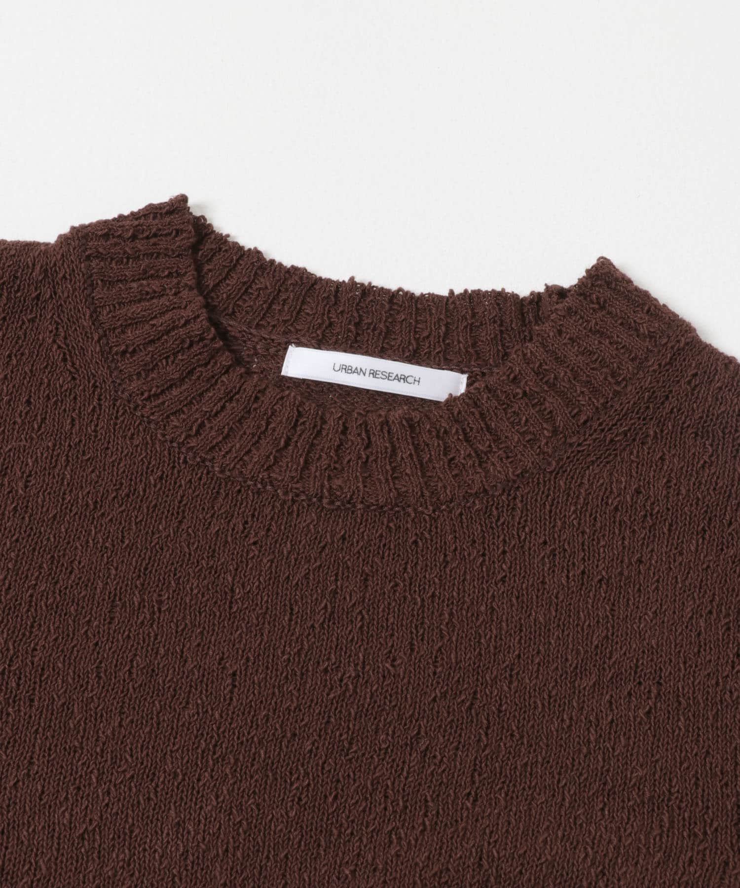ボリューム袖ショート丈ニット BROWN Free
