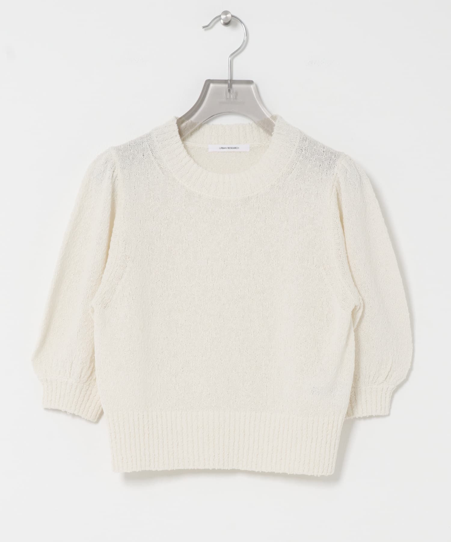 ボリューム袖ショート丈ニット OFF WHITE Free