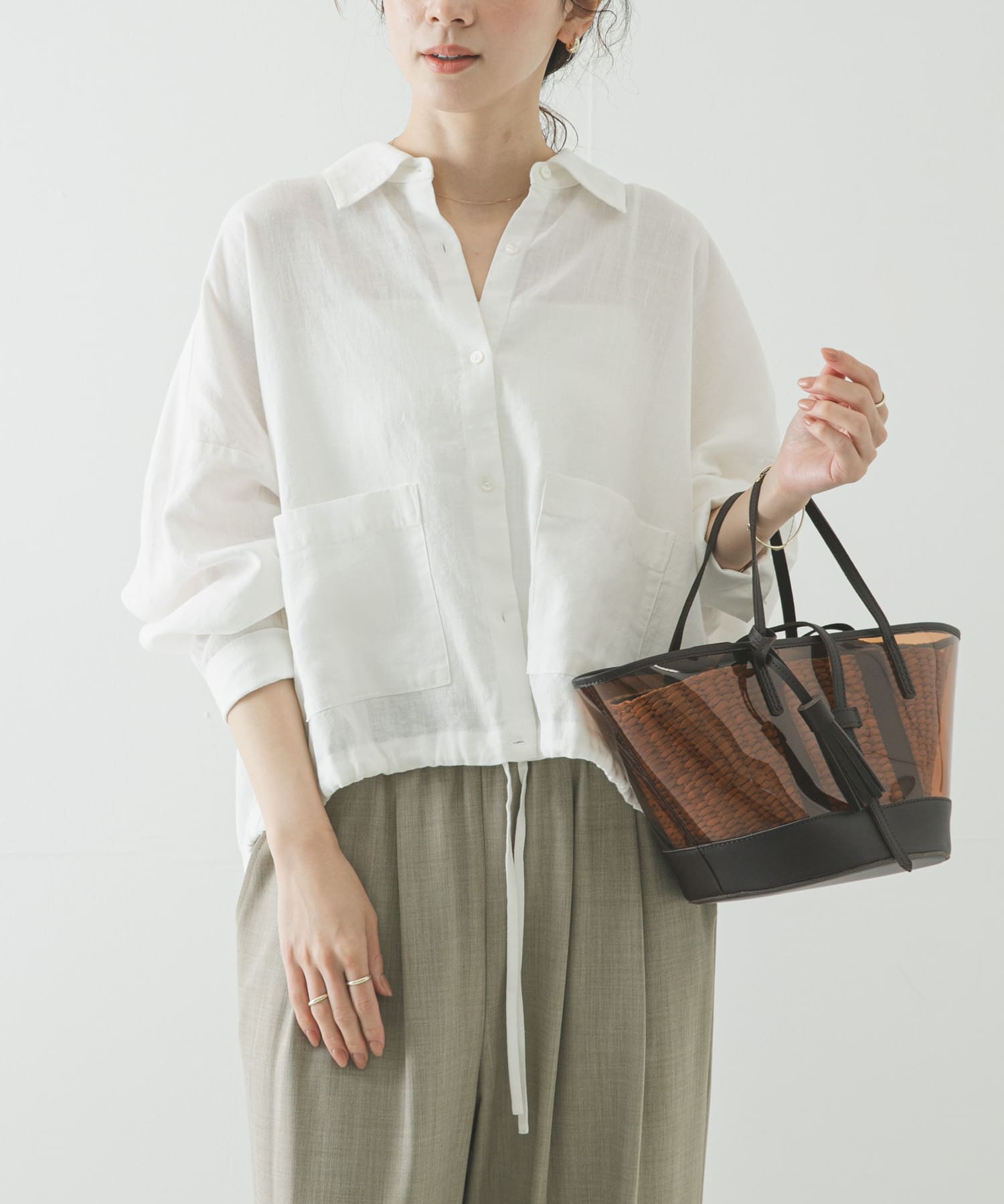 ラミーレーヨンワイドショートシャツ