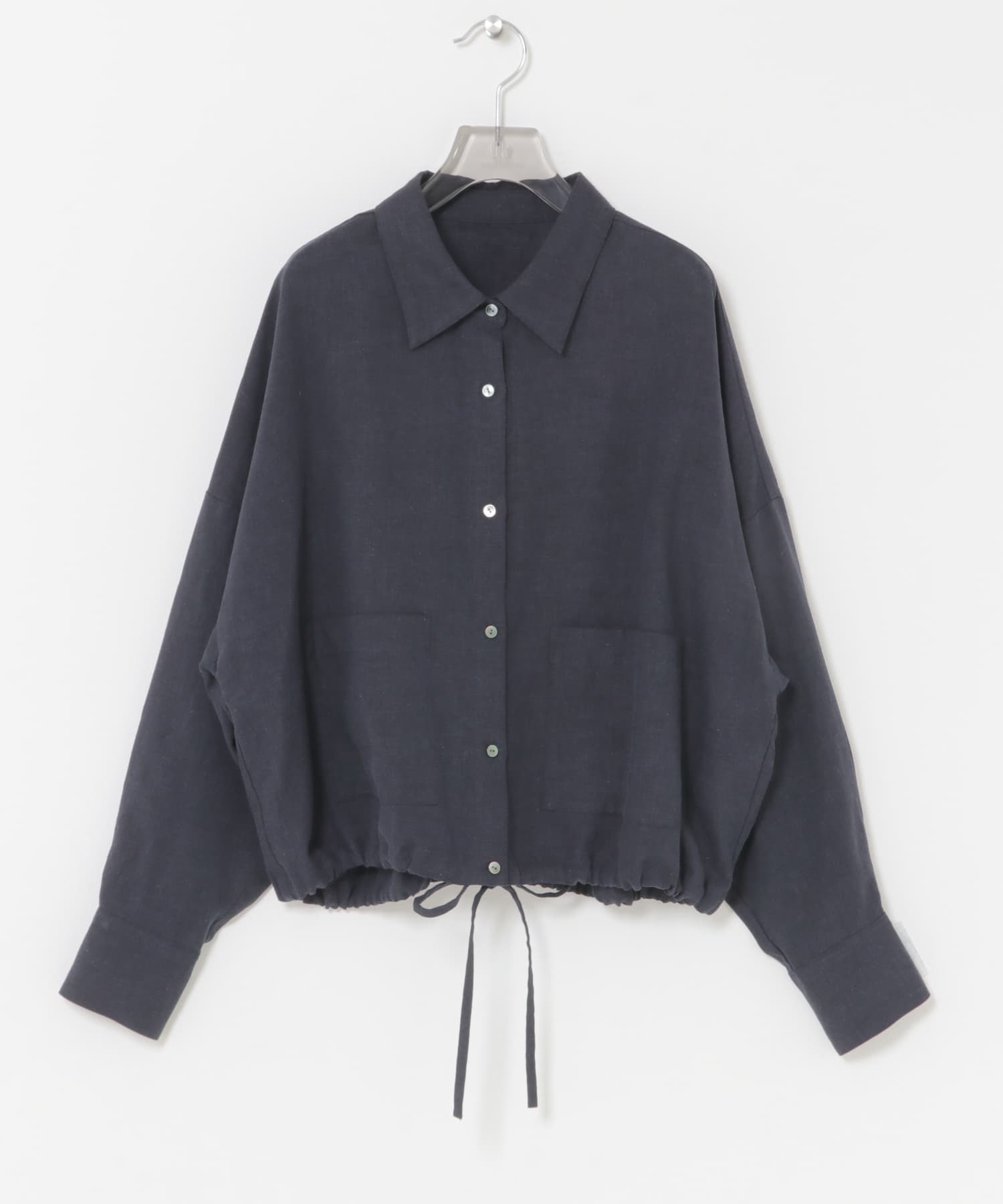 ラミーレーヨンワイドショートシャツ NAVY Free