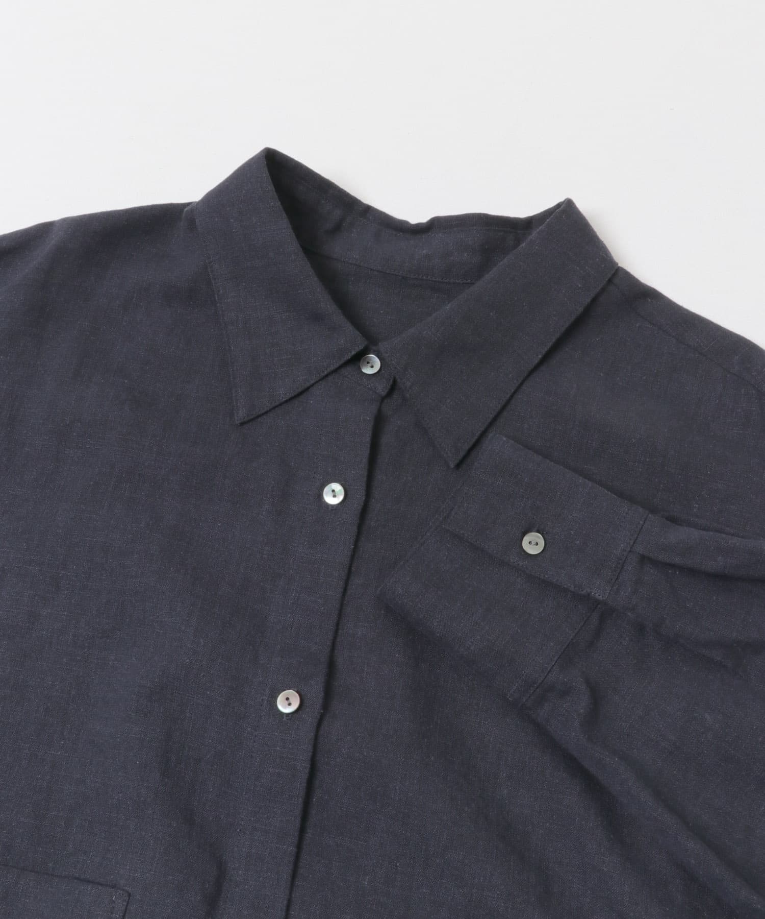ラミーレーヨンワイドショートシャツ NAVY Free