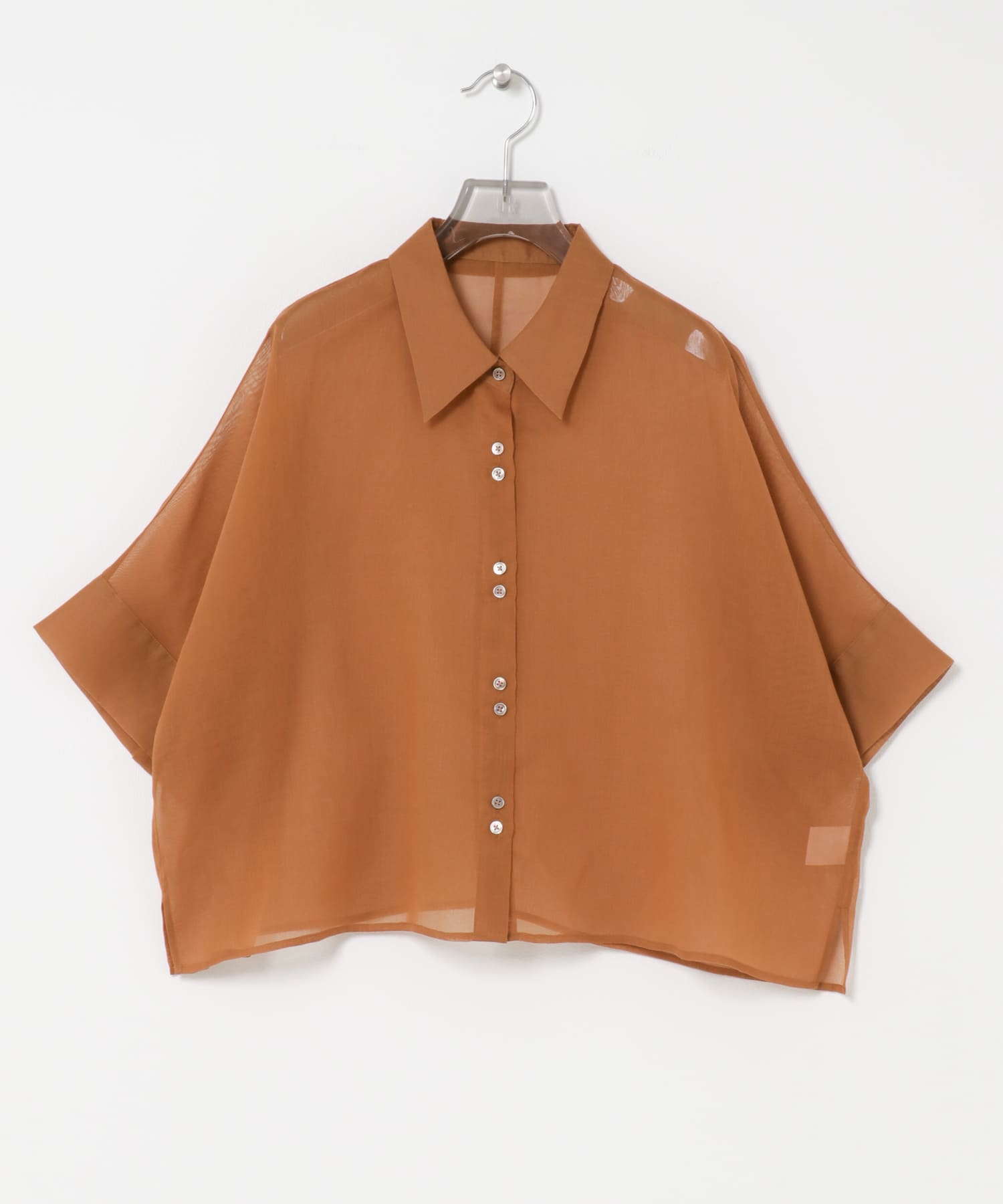 ハーフスリーブシアーショートシャツ AMBER Free