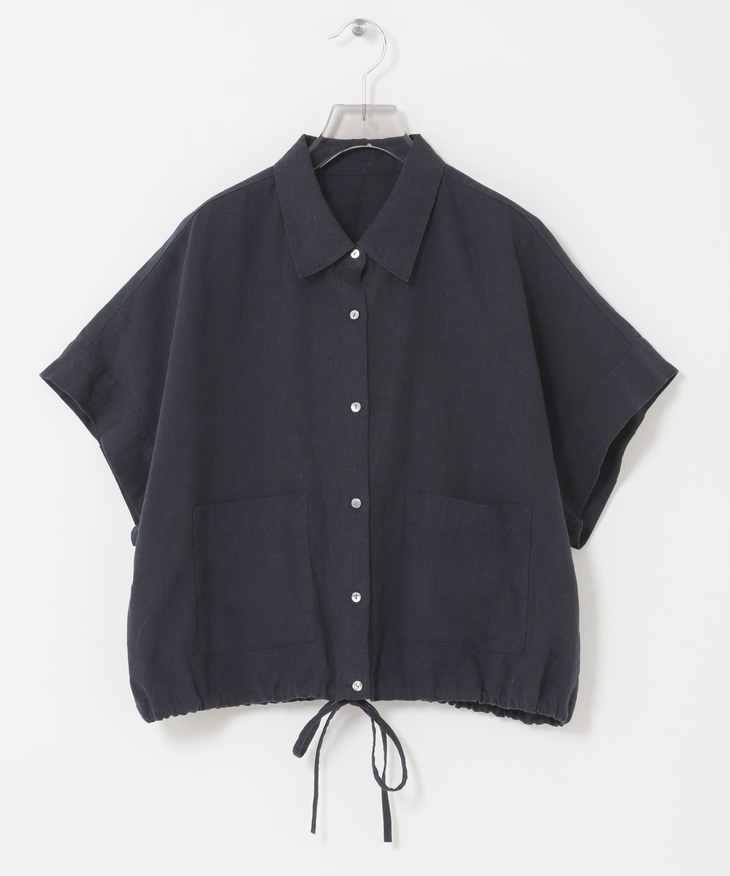 ラミーレーヨンハーフスリーブシャツ NAVY Free