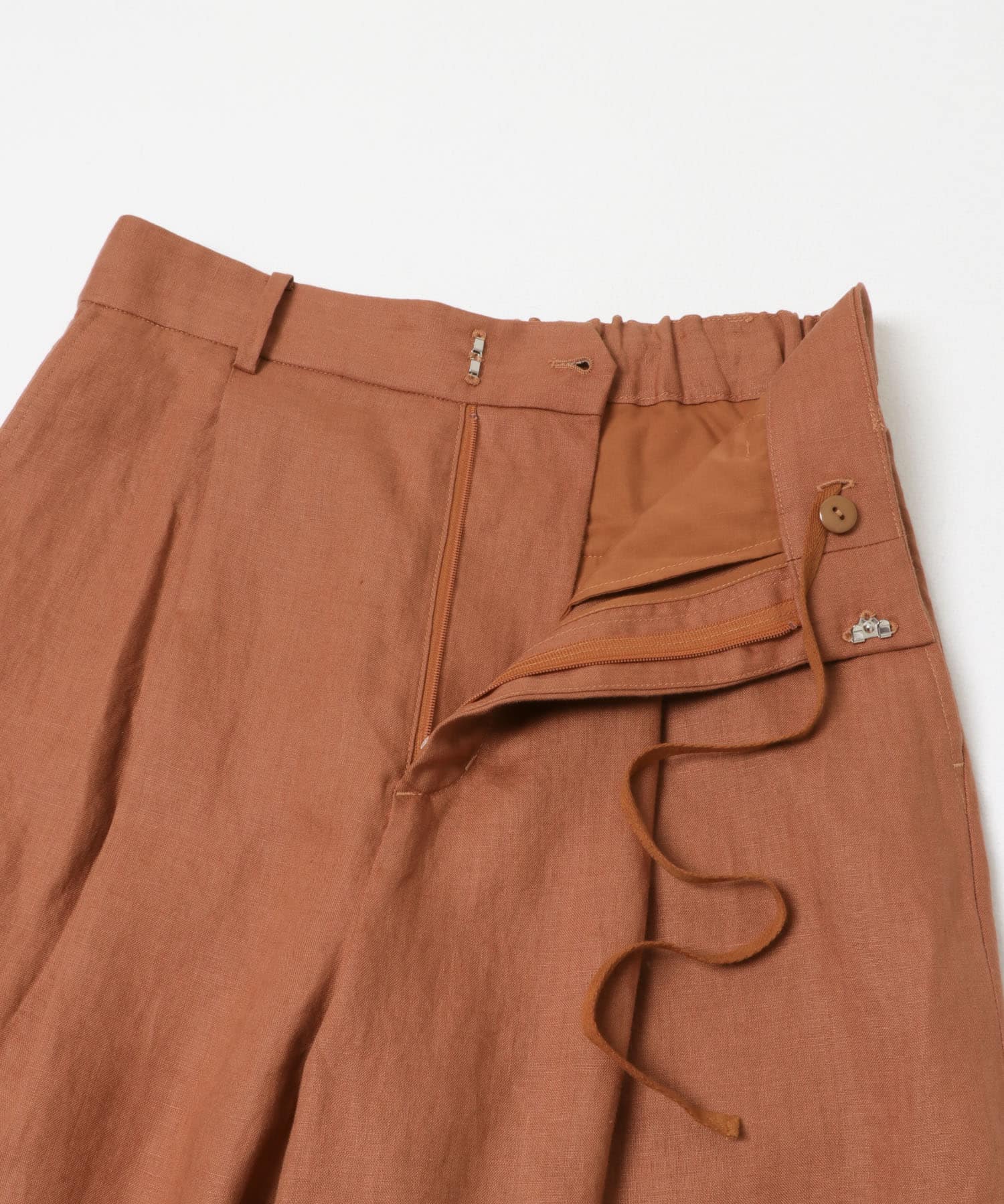 『3サイズ展開』リネンイージーワイドスラックス AMBER 36