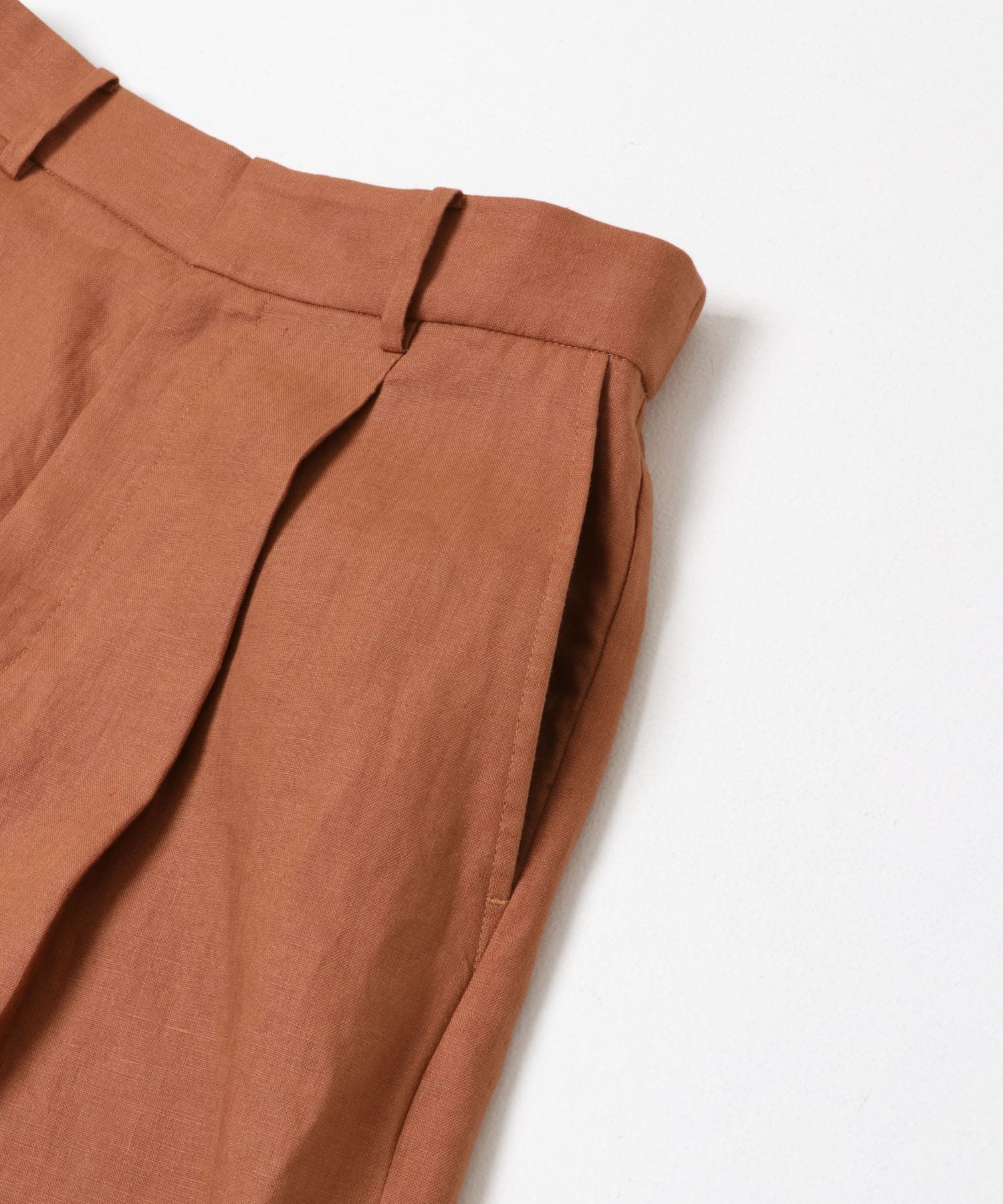 『3サイズ展開』リネンイージーワイドスラックス AMBER 36