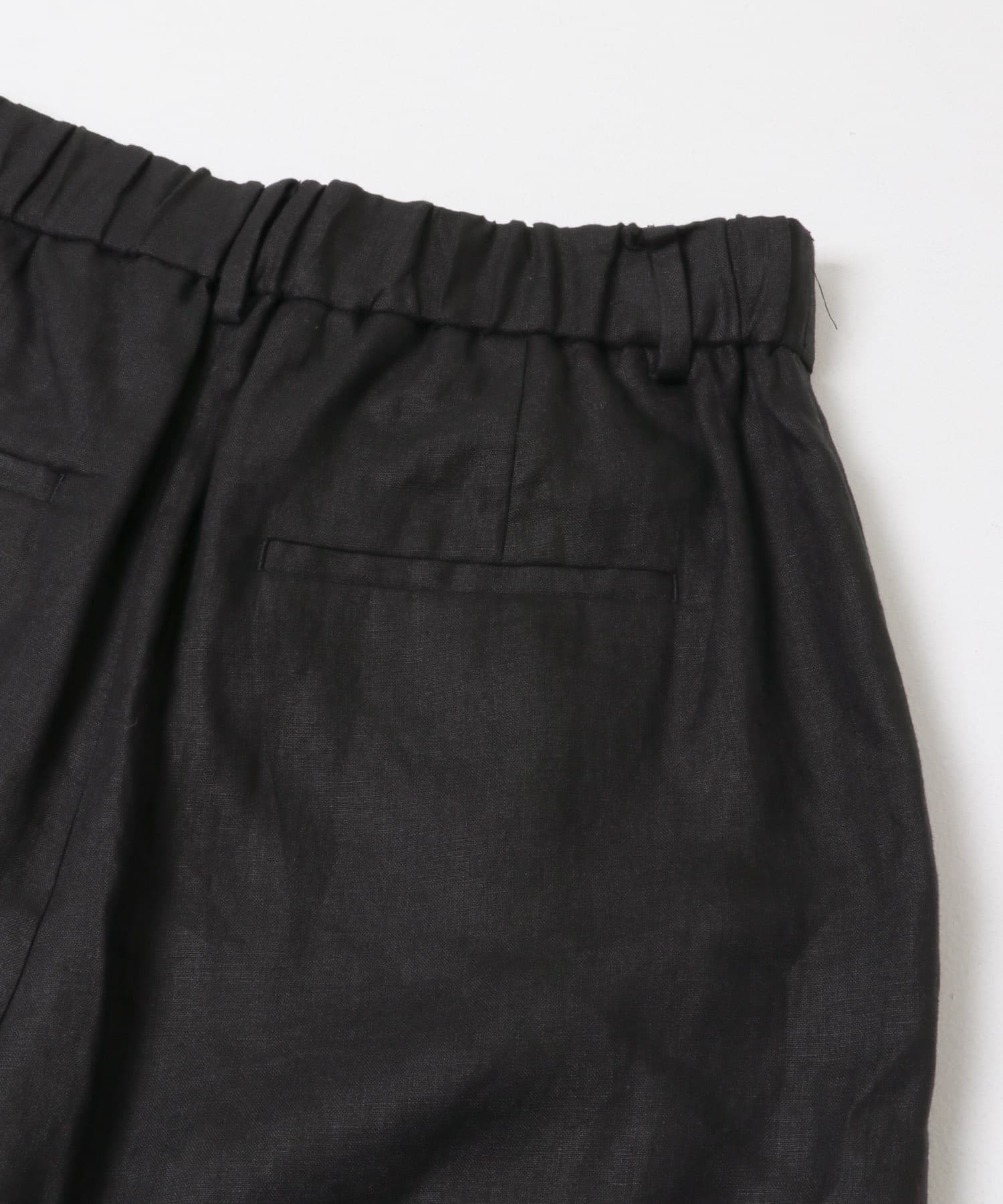 『3サイズ展開』リネンイージーワイドスラックス BLACK 36