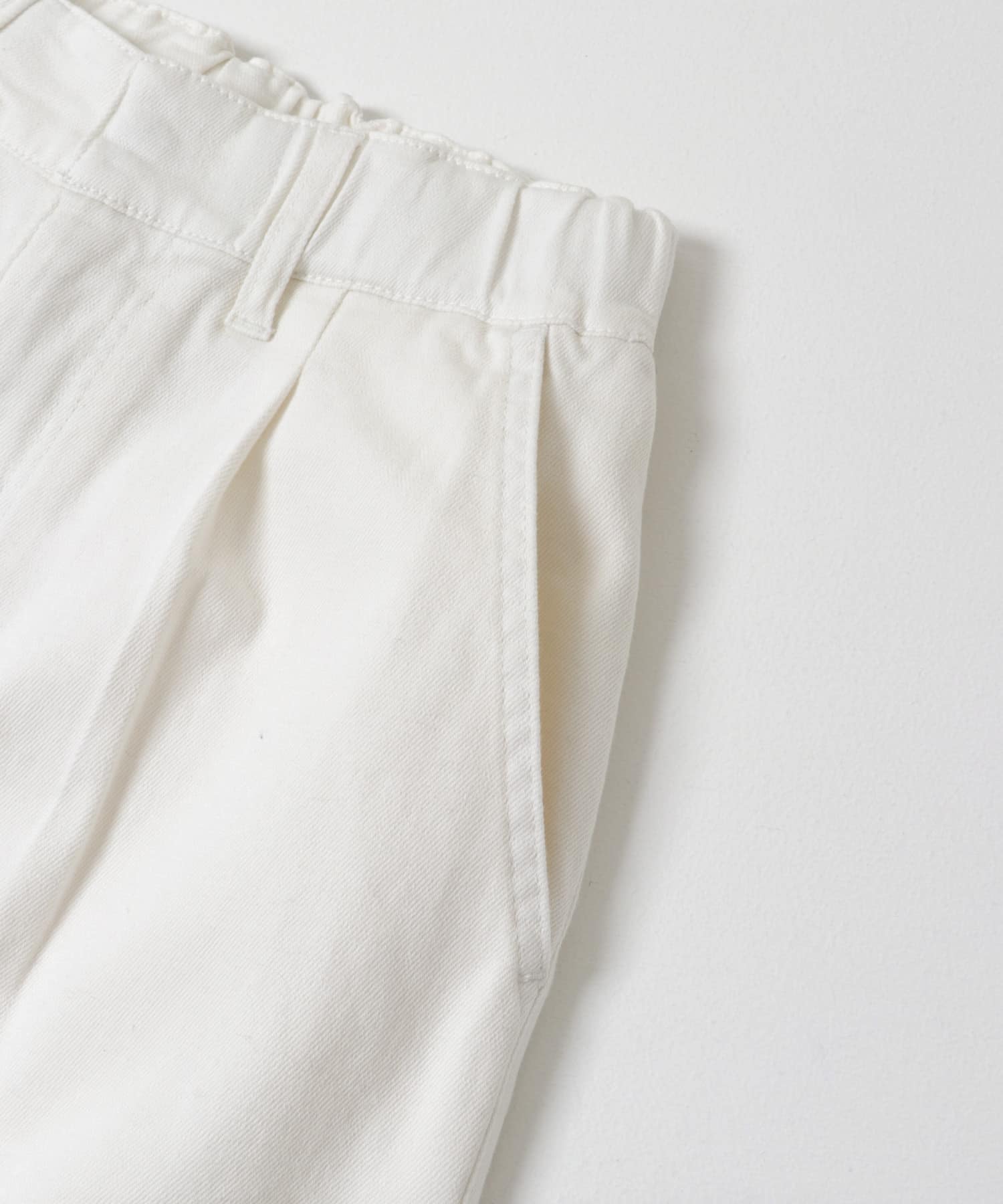 『3サイズ展開』綿麻デニムイージーパンツ WHITE 36