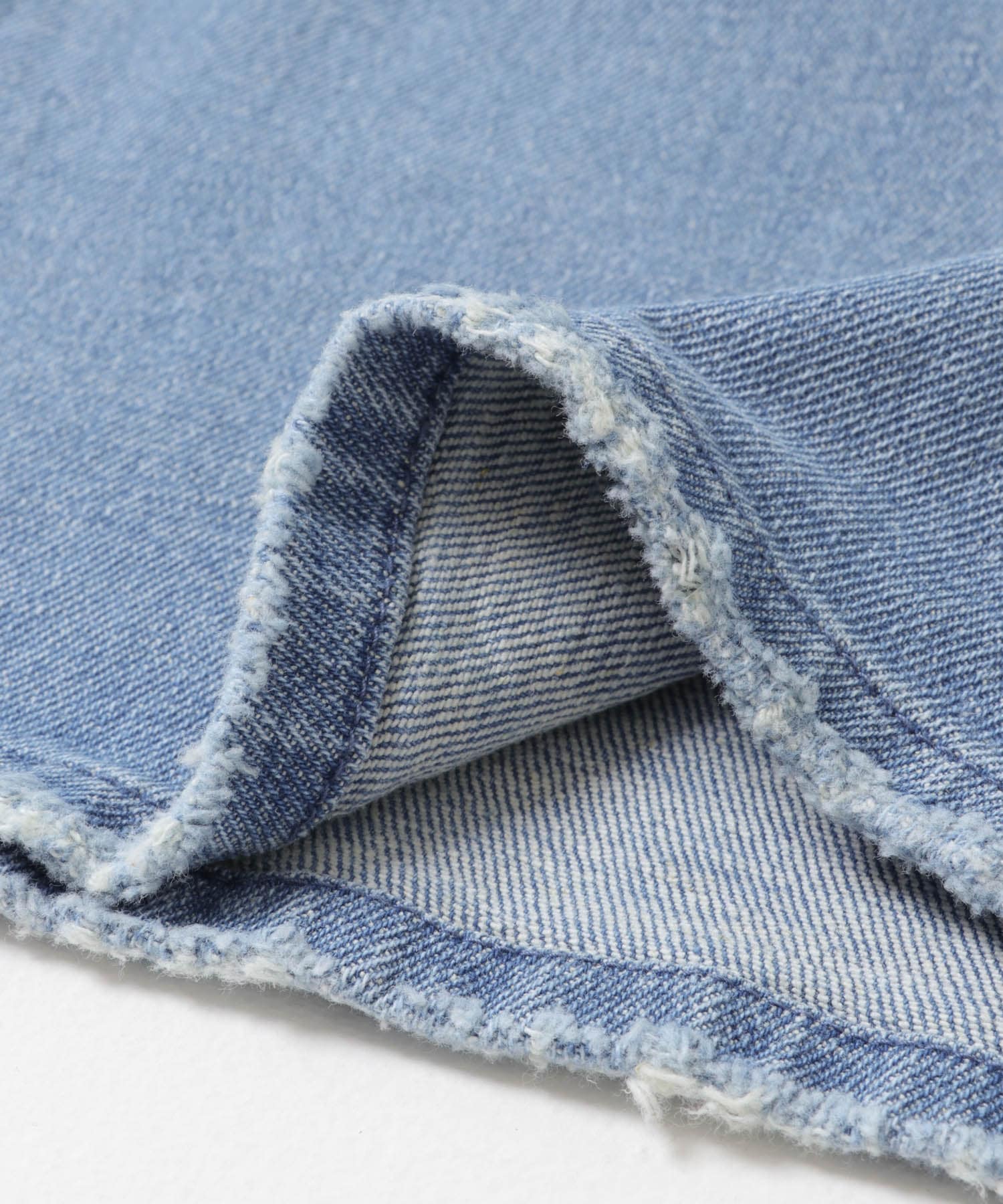 『3サイズ展開』綿麻デニムイージーパンツ LT BLUE 36