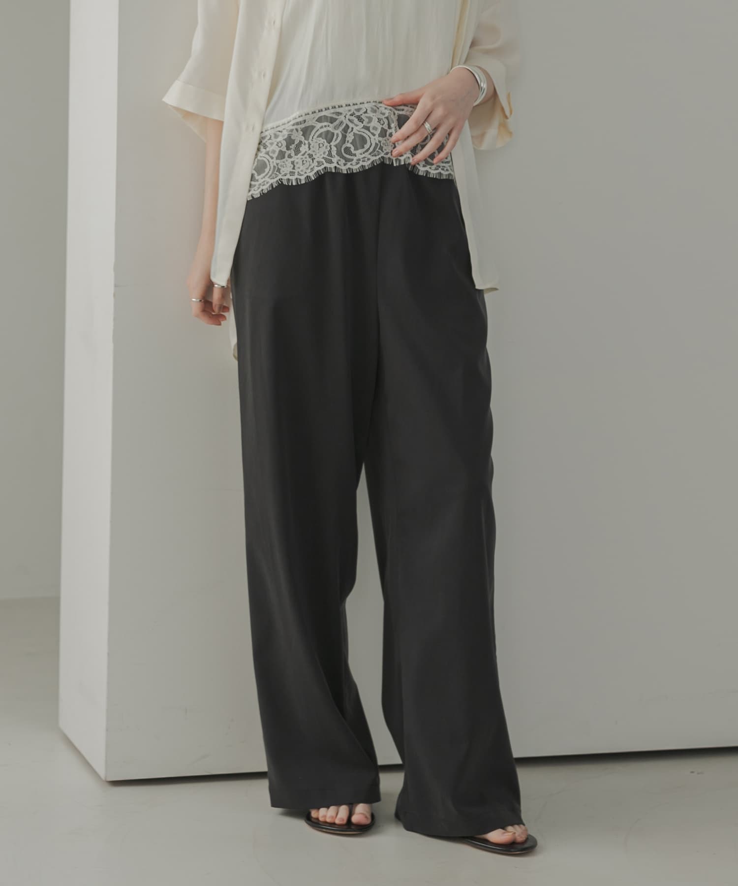 キュプラストレッチイージーパンツ