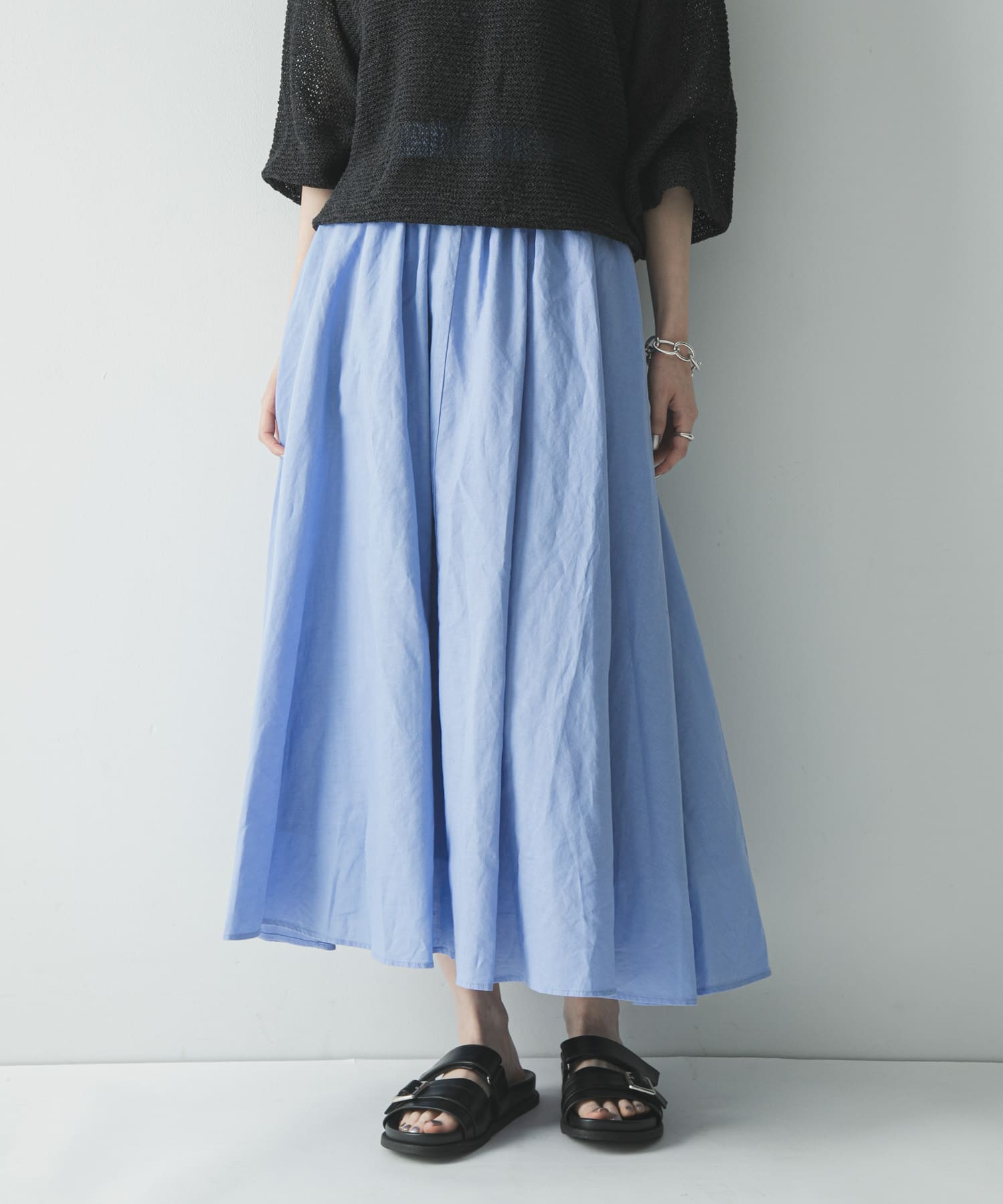 リネンコットンギャザースカート