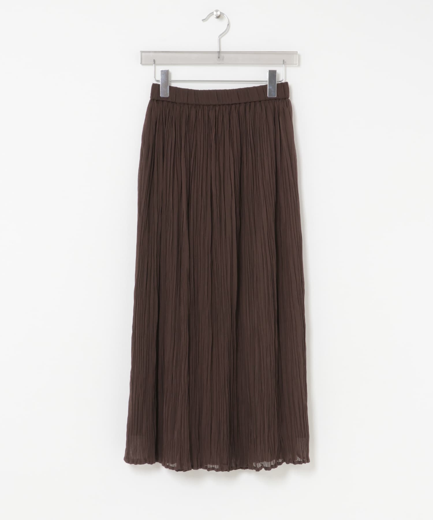 シアープリーツイージースカート BROWN Free