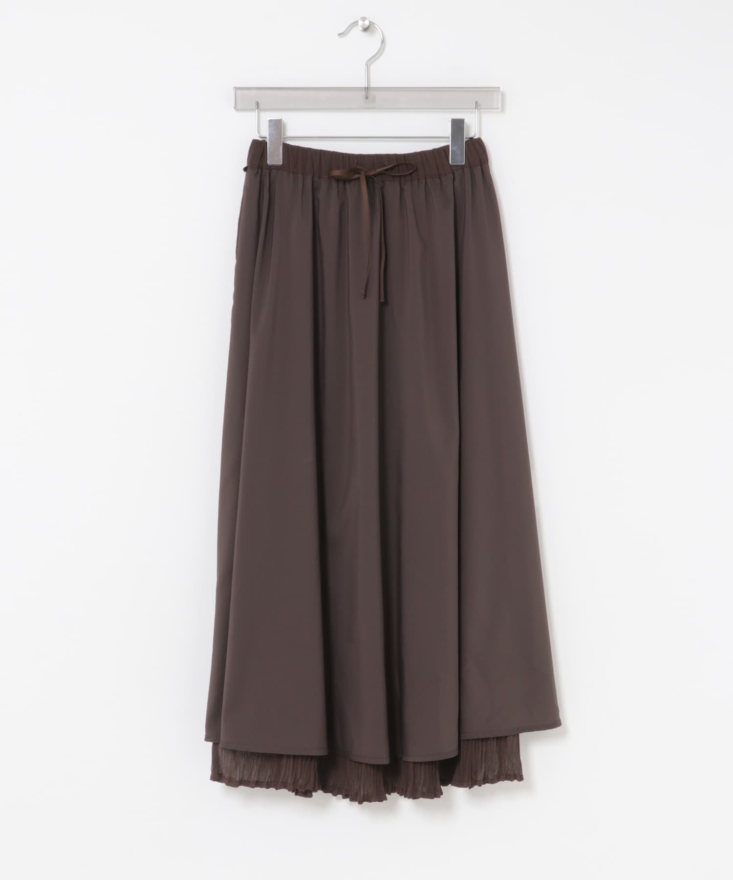シアープリーツイージースカート BROWN Free