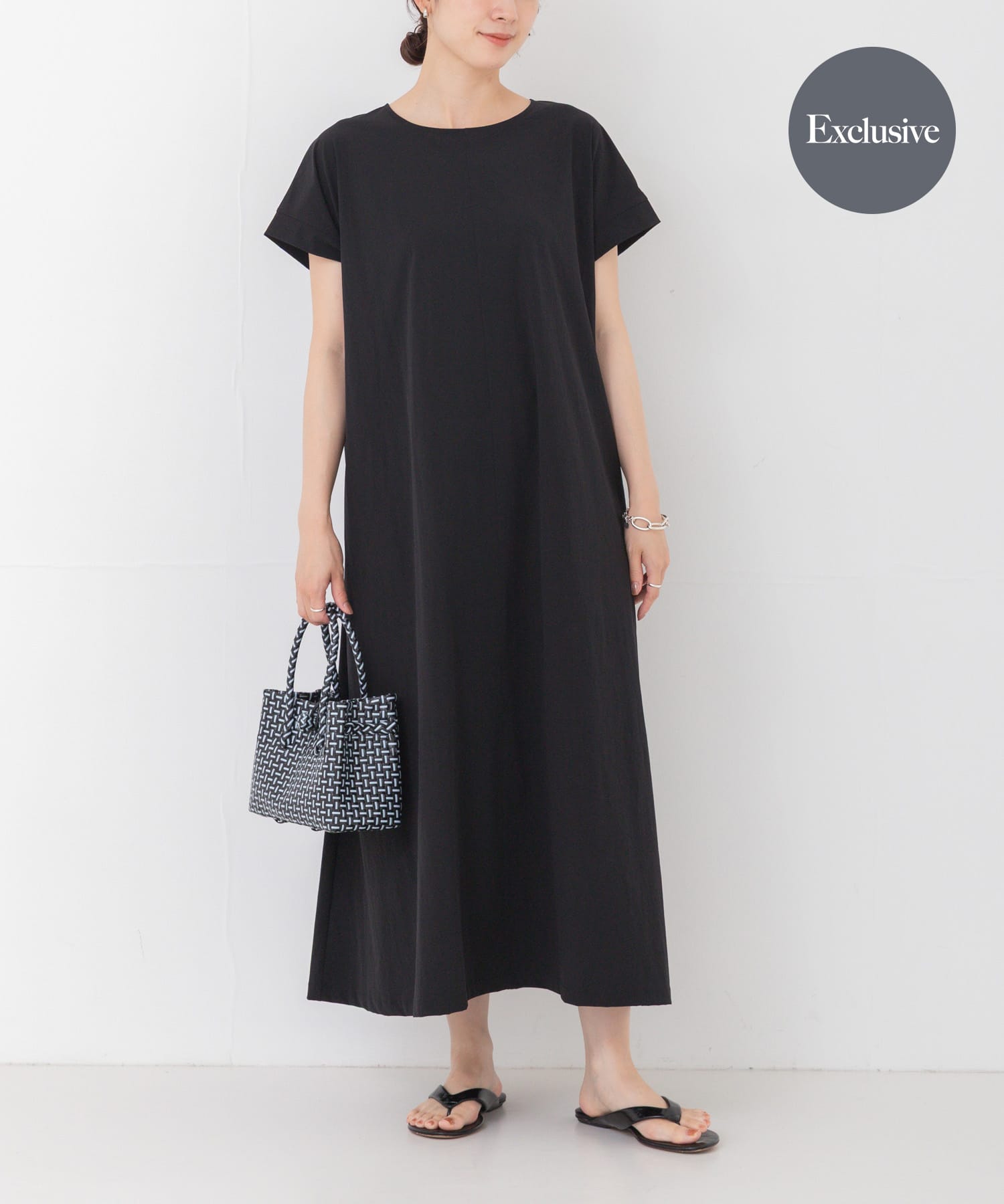 『吸水速乾/UVカット/イージーケア』『別注』THOUSAND MILE×URBAN RESEARCH　FRENCH SLEEVE DRESS
