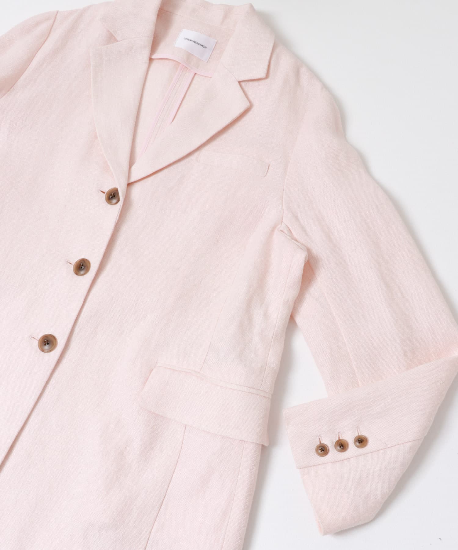 オックスリネンテーラードジャケット L.PINK Free