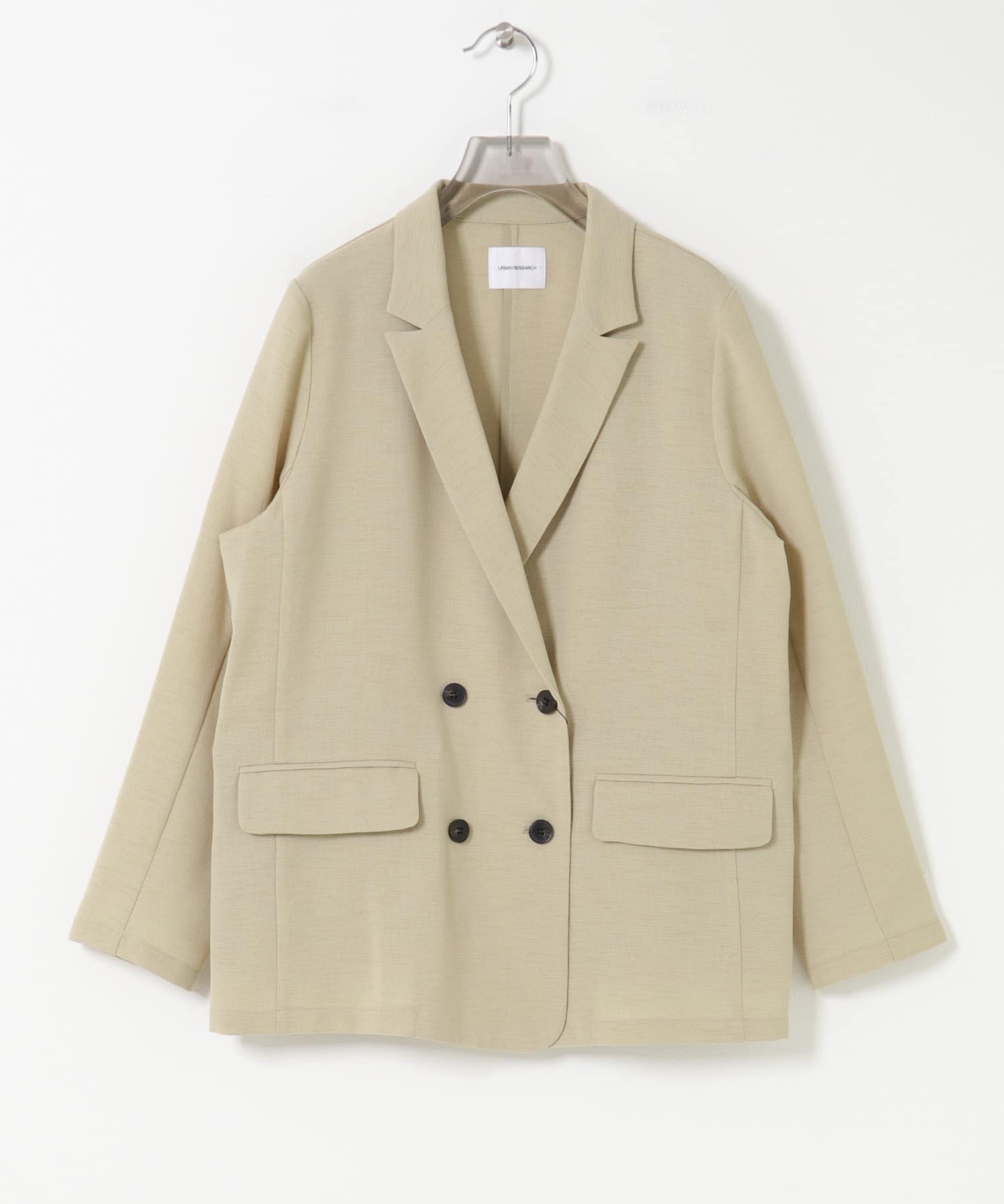 ダブルブレストメッシュジャケット BEIGE Free