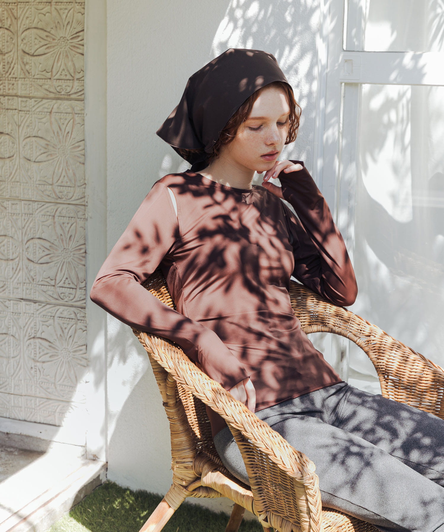 『UVカット』Swim URBAN RESEARCH　スイム サンカクスカーフ BROWN -