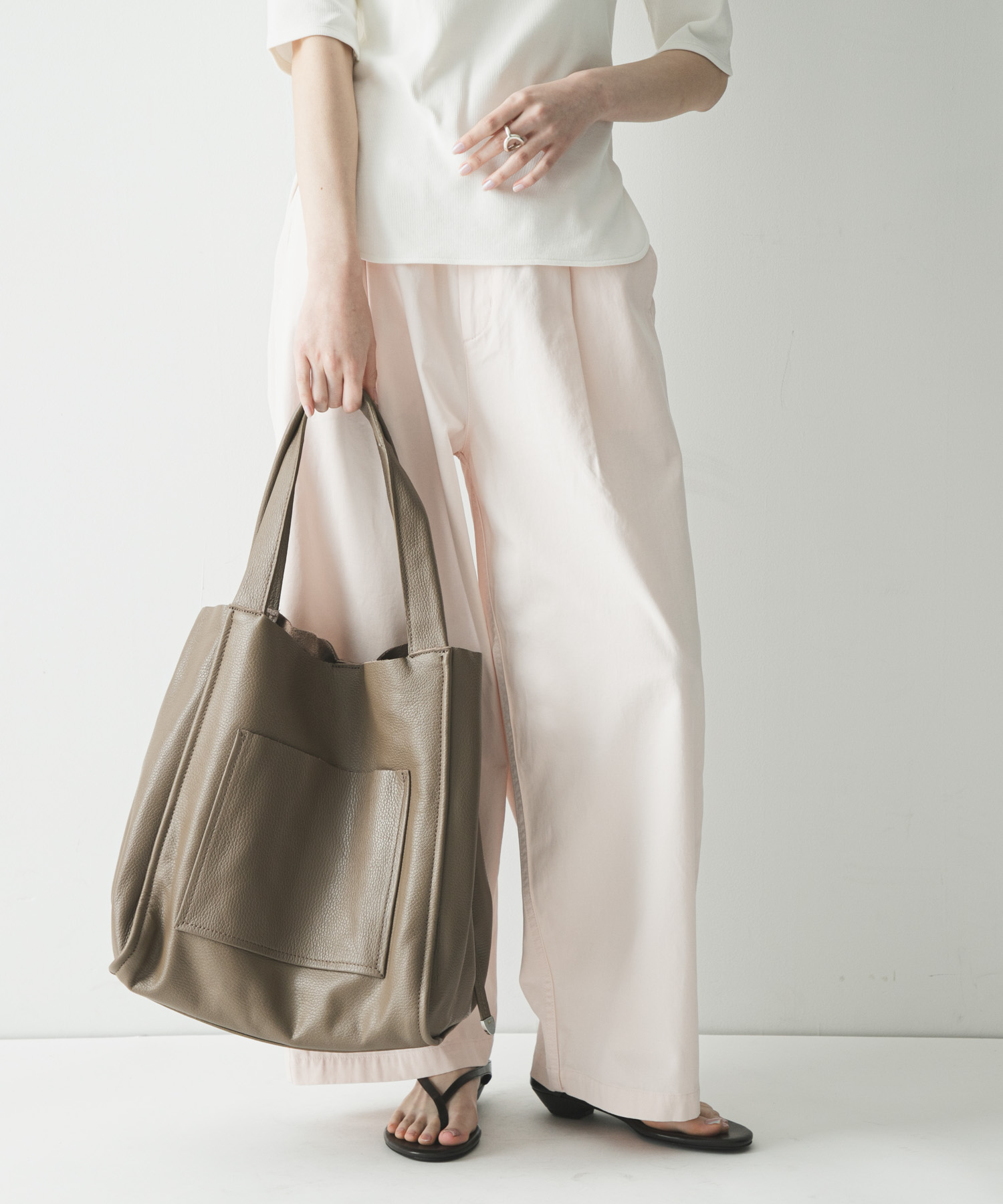 ソフトレザービッグトートバッグ MOCHABROWN -