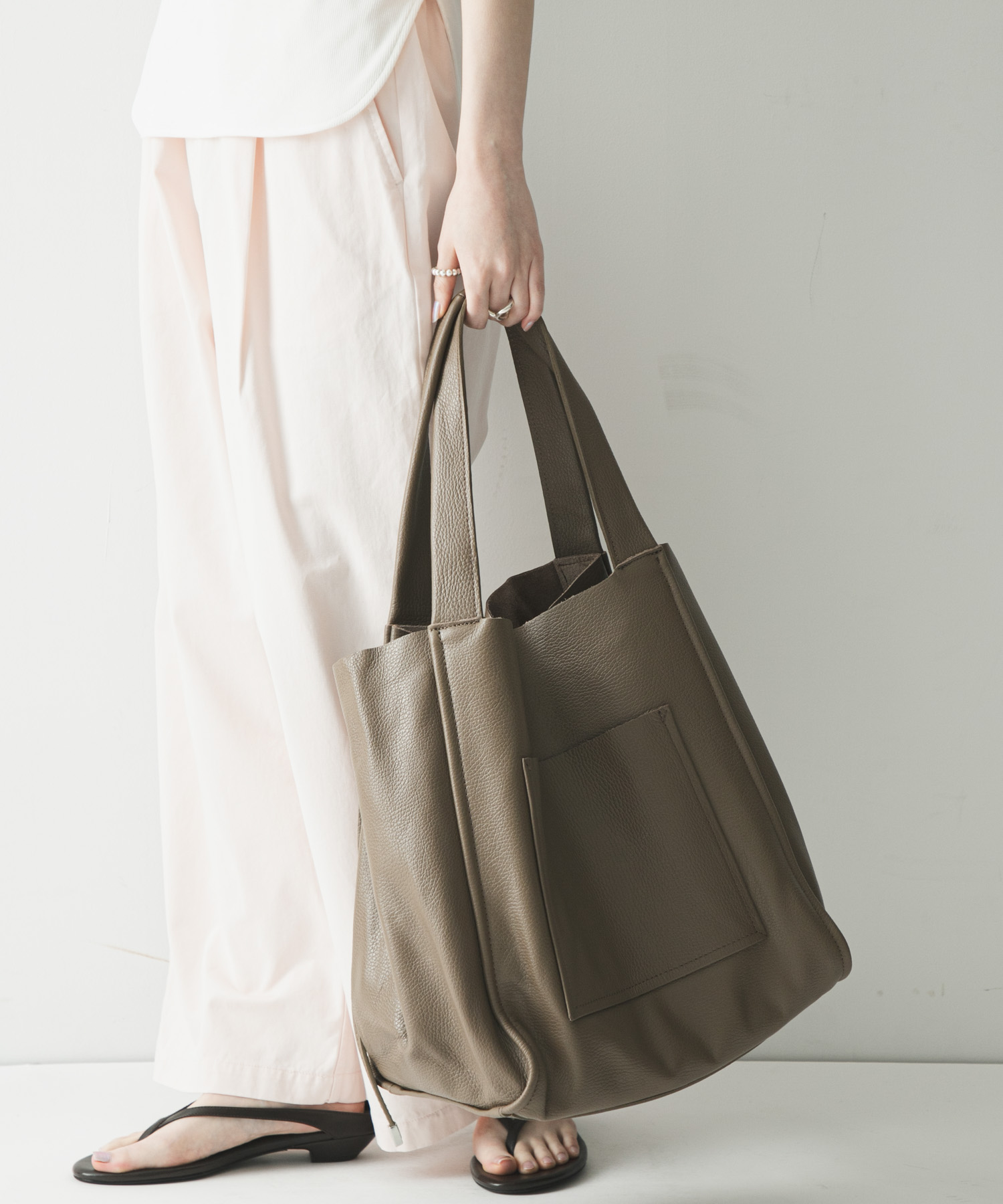 ソフトレザービッグトートバッグ MOCHABROWN -