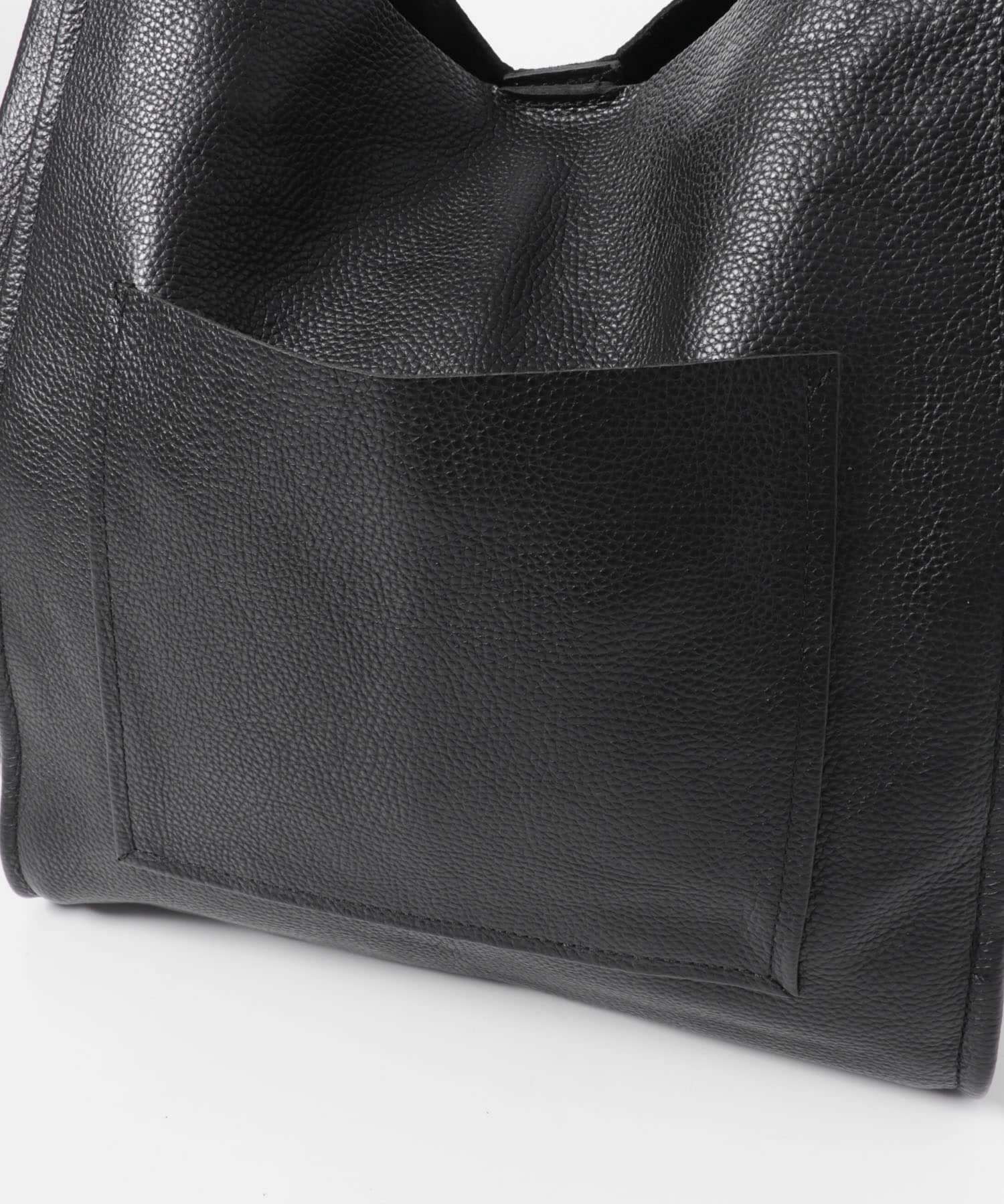 ソフトレザービッグトートバッグ BLACK -