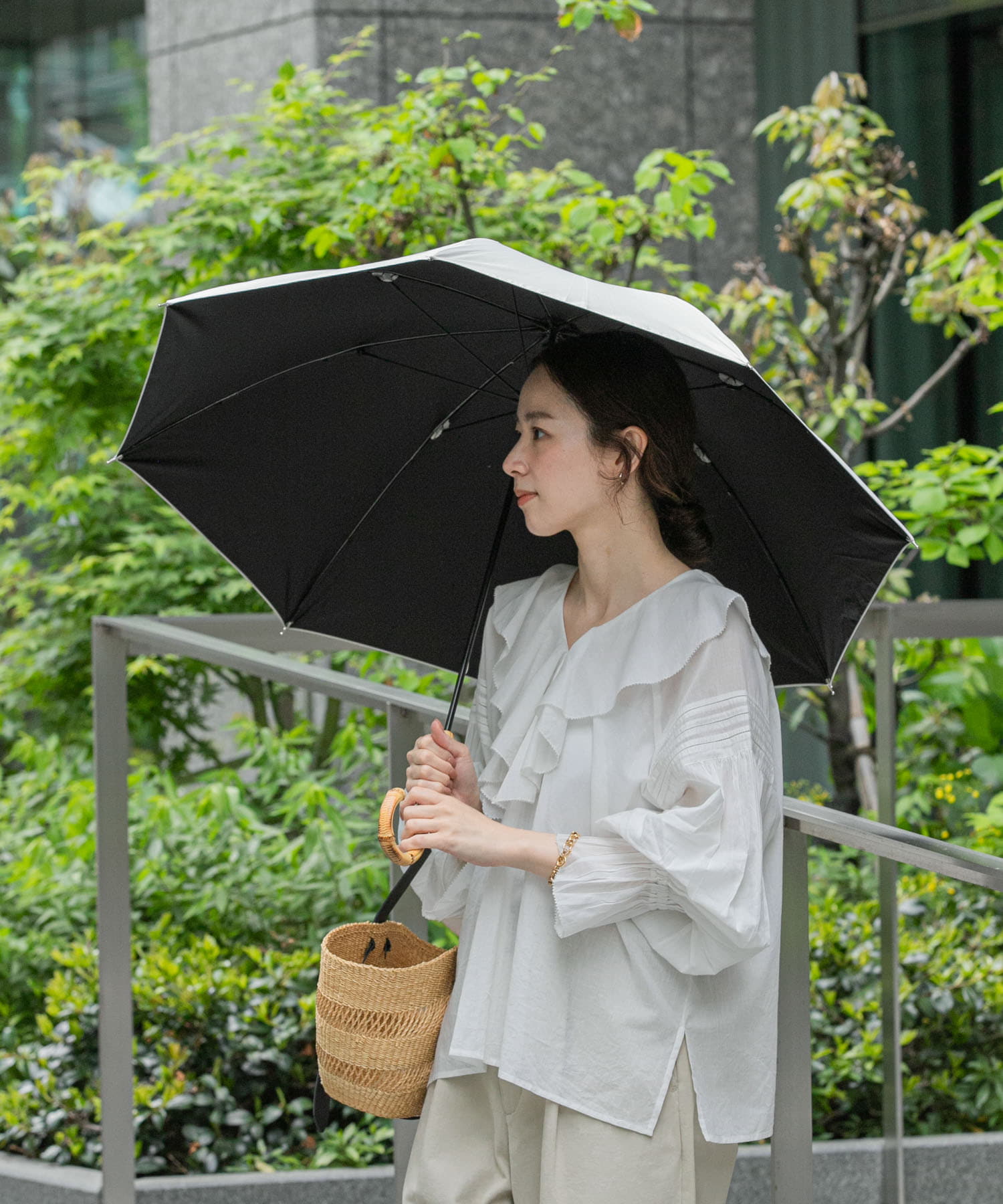 晴雨兼用バンブーアンブレラ WHITE -