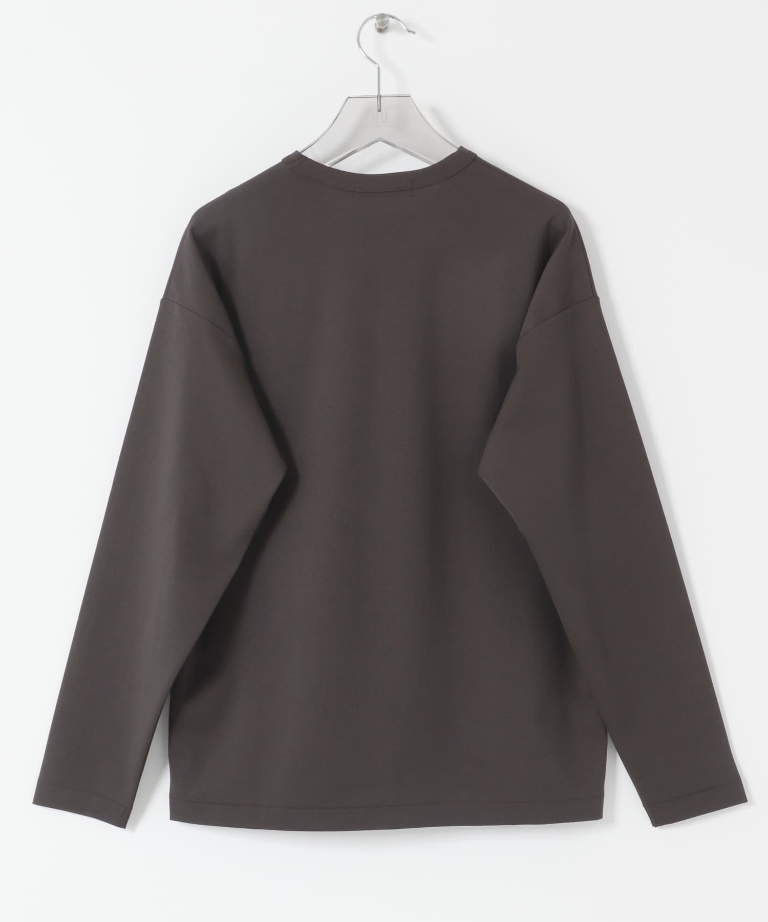 COTTON NYLON SMOOTHY LONG-SLEEVE D.BROWN S