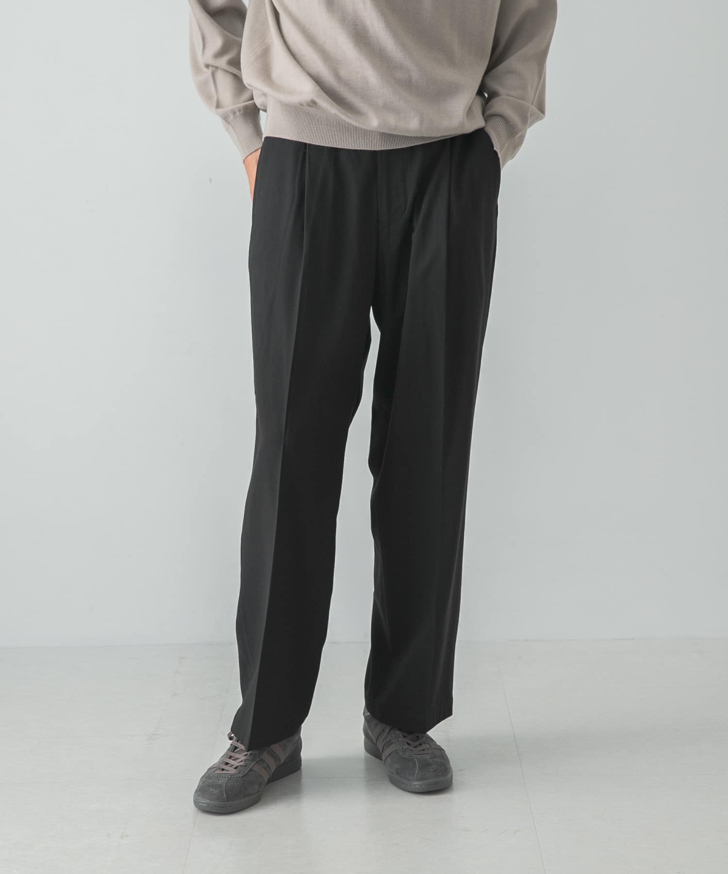 SEVEN BY SEVEN FLARE TROUSERS -Cotton wool check-(M 70Burgundy