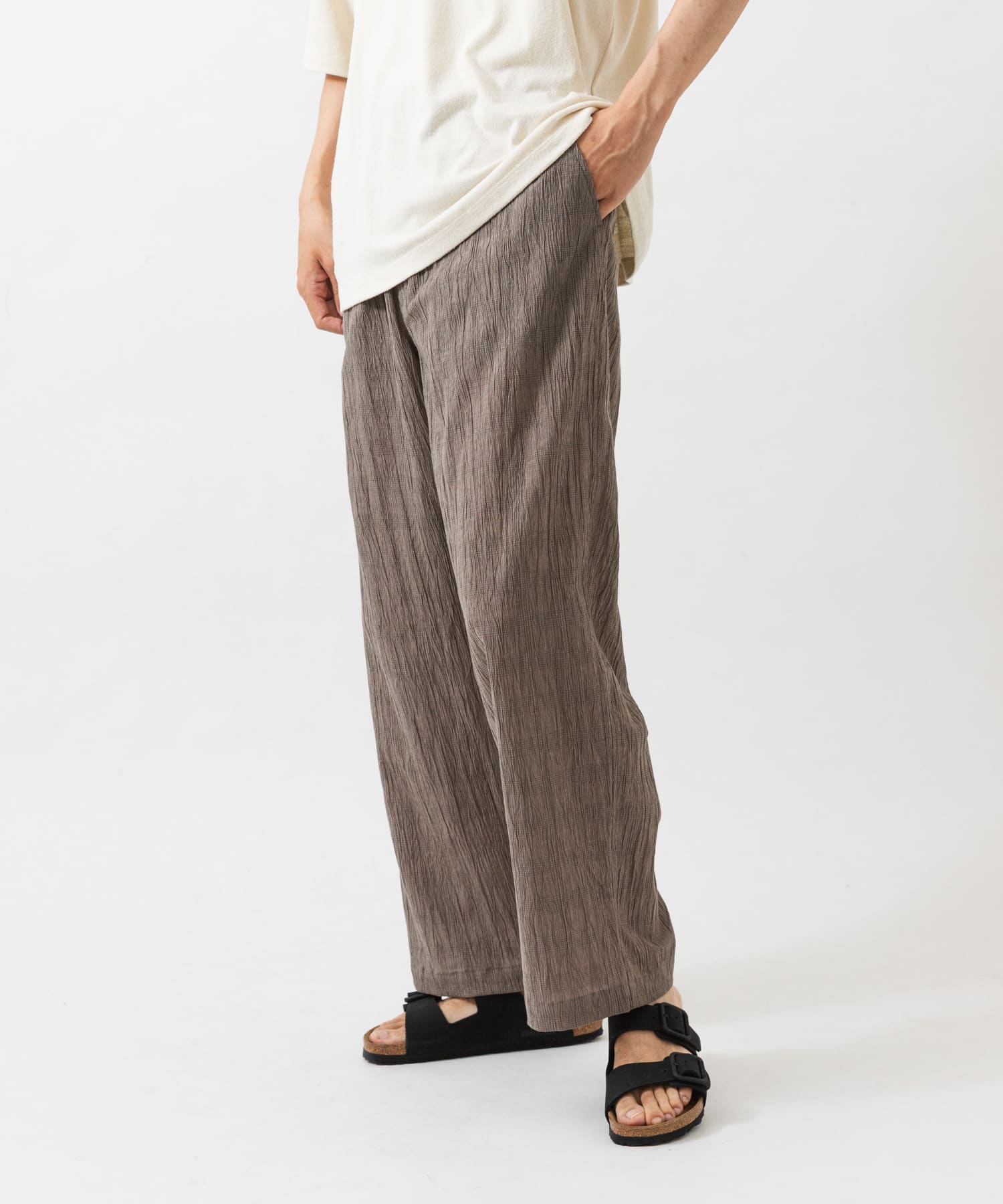 CRINKLE WIDE EASY PANTS
