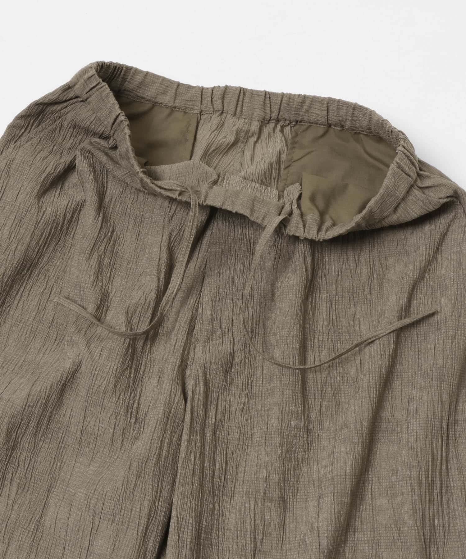CRINKLE WIDE EASY PANTS MOCHA M