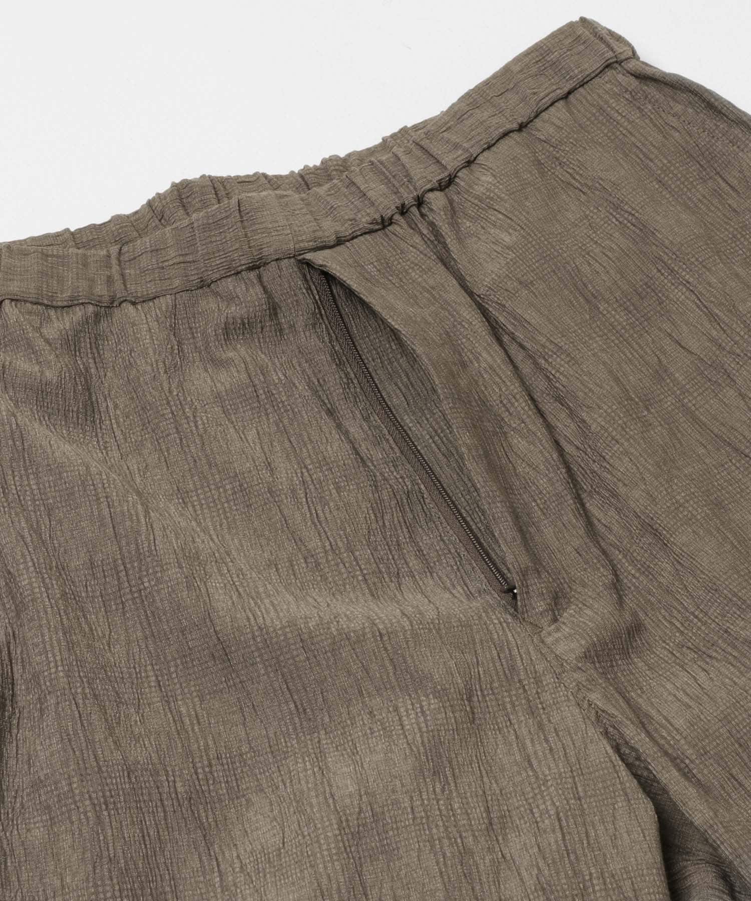 CRINKLE WIDE EASY PANTS MOCHA M
