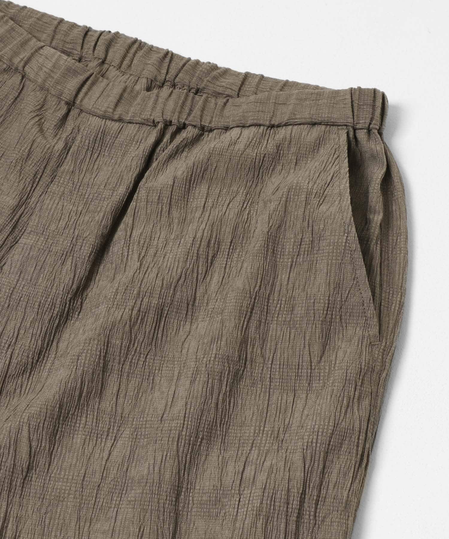 CRINKLE WIDE EASY PANTS MOCHA M