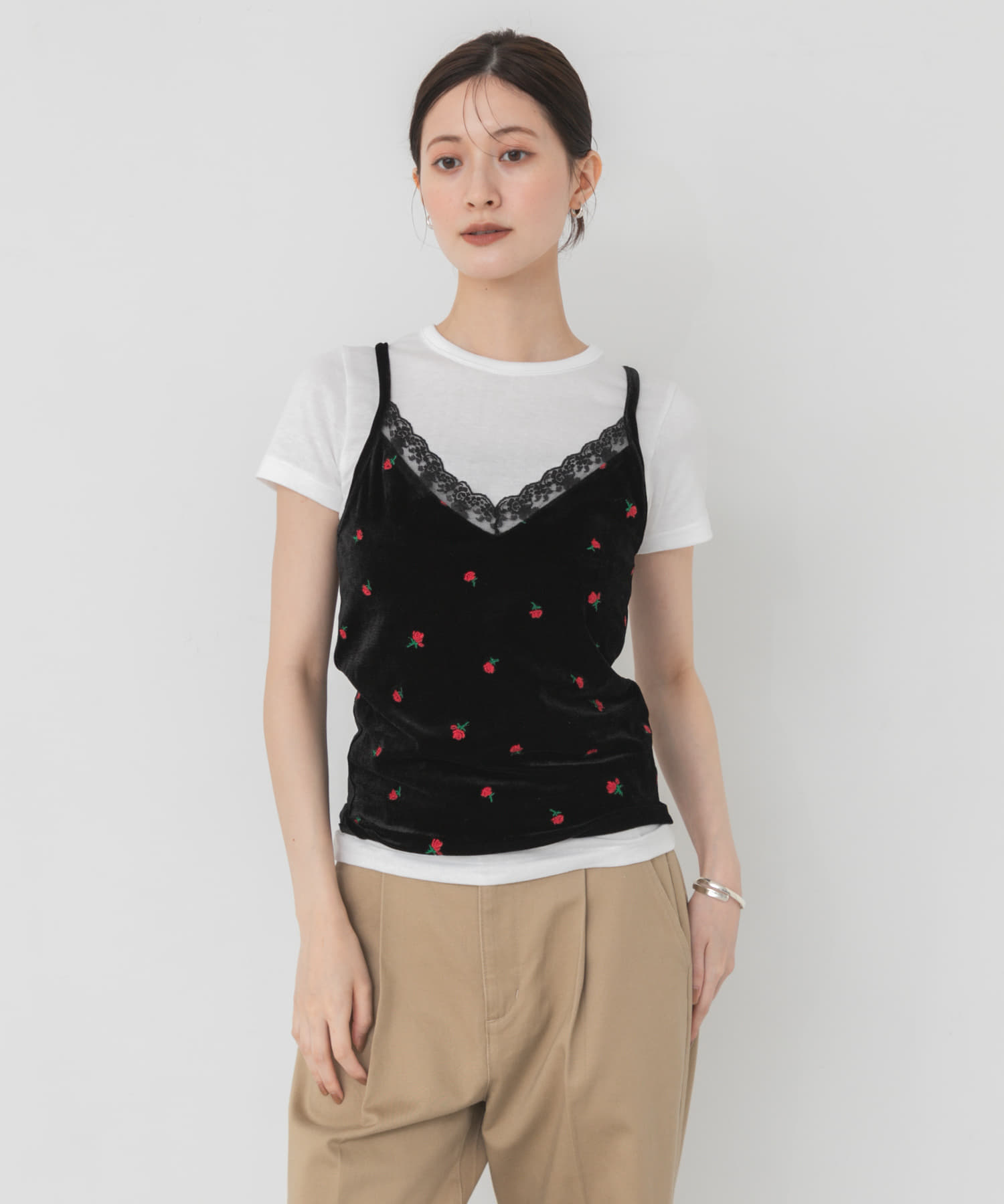 エンブロイダリーベロアビスチェ(Free BLACK): トップス｜URBAN