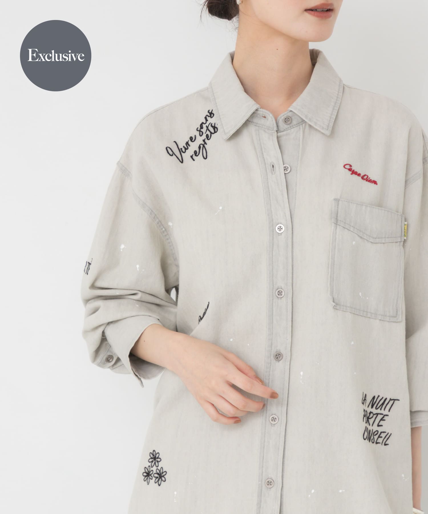 『別注』PICCADILLY×URBAN RESEARCH　刺繍デニムシャツ