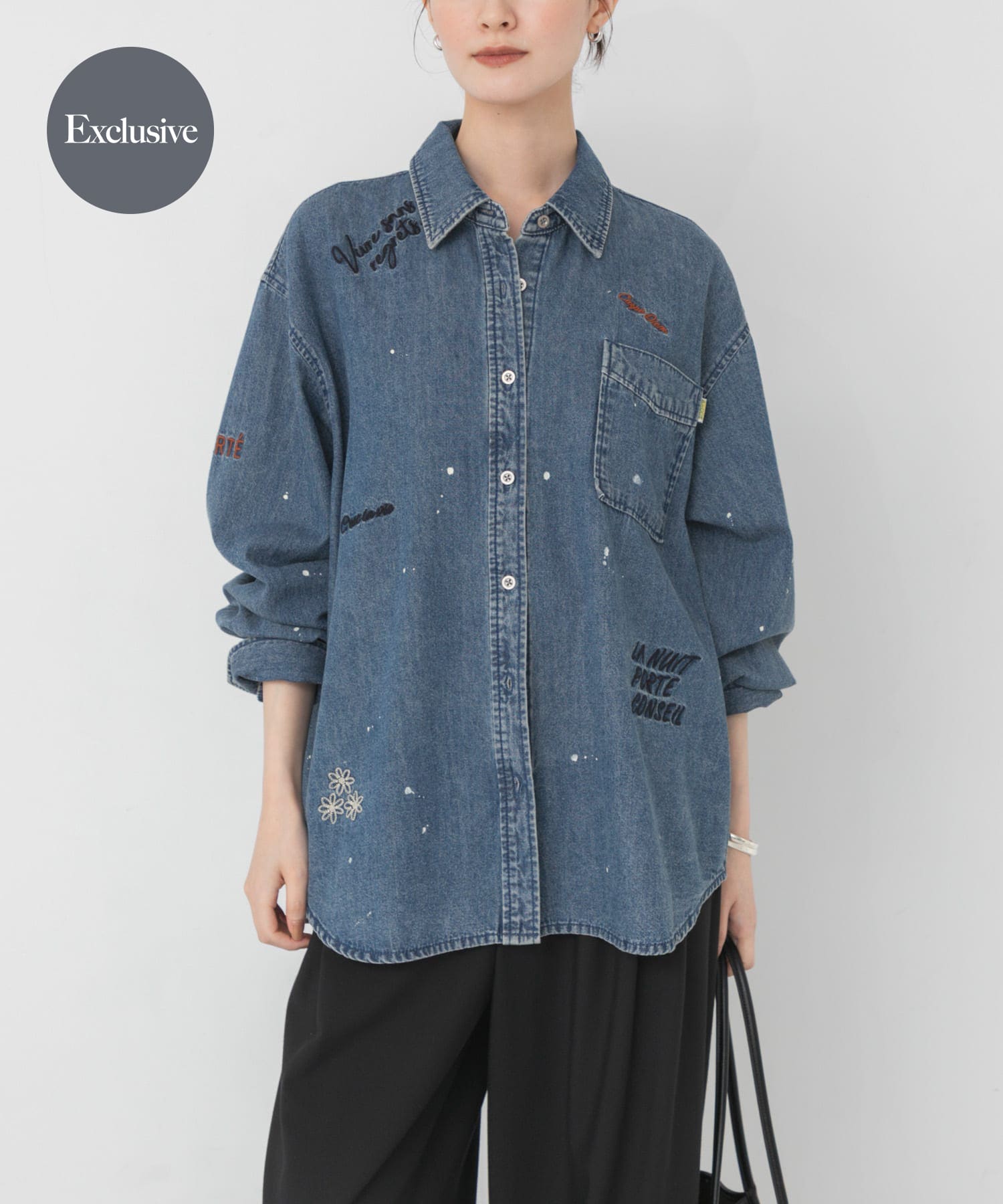 『別注』PICCADILLY×URBAN RESEARCH　刺繍デニムシャツ