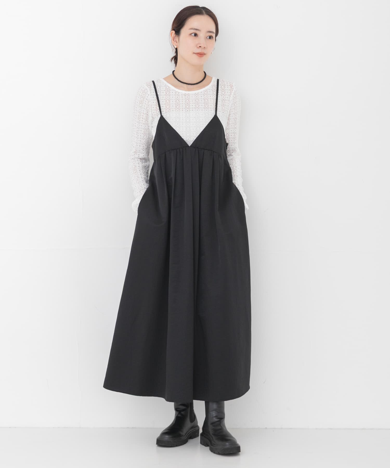 タックギャザーキャミワンピース(Free BLACK): ワンピース｜URBAN