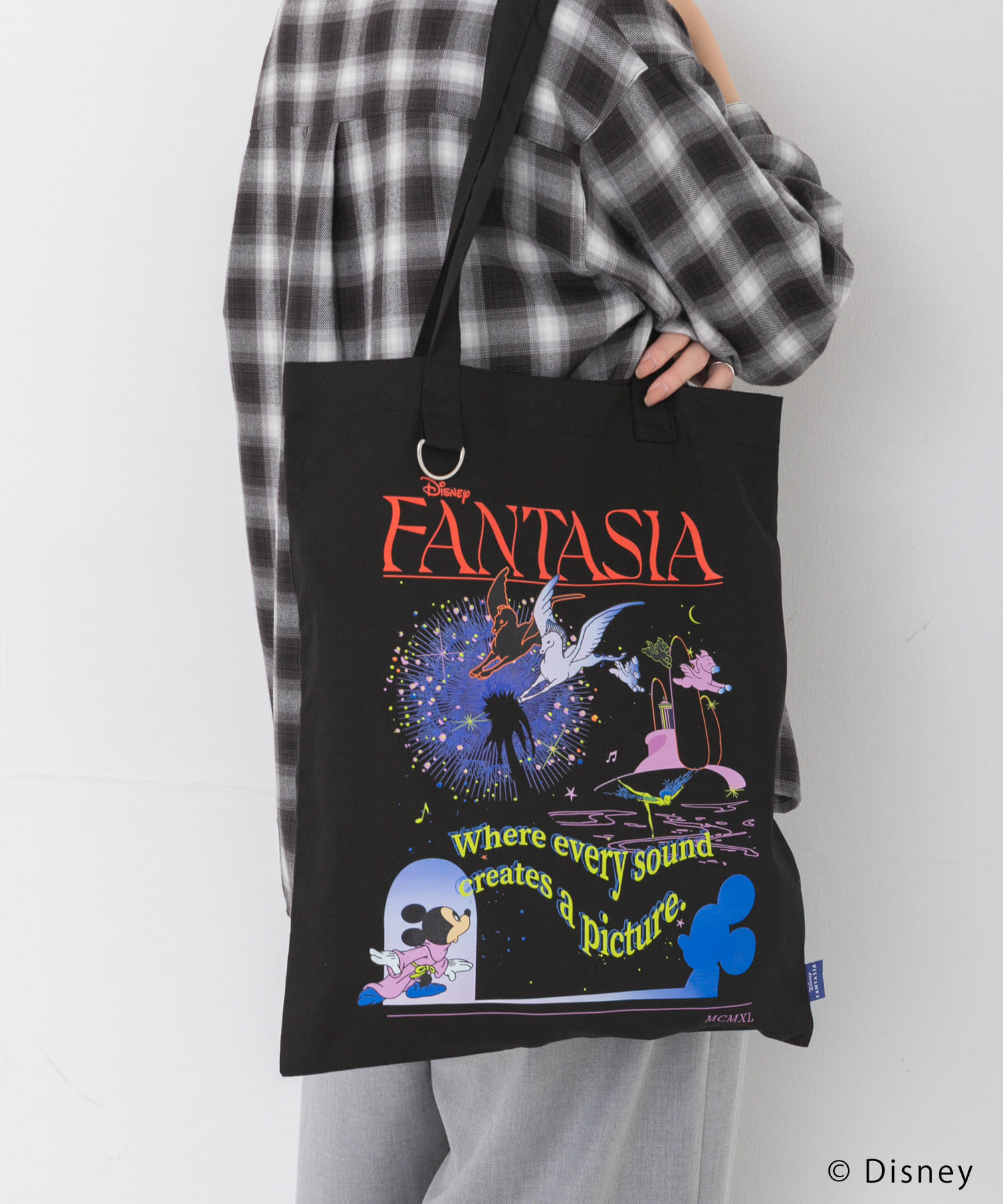 別注/Disney/トートバッグ BLACK-2 Free