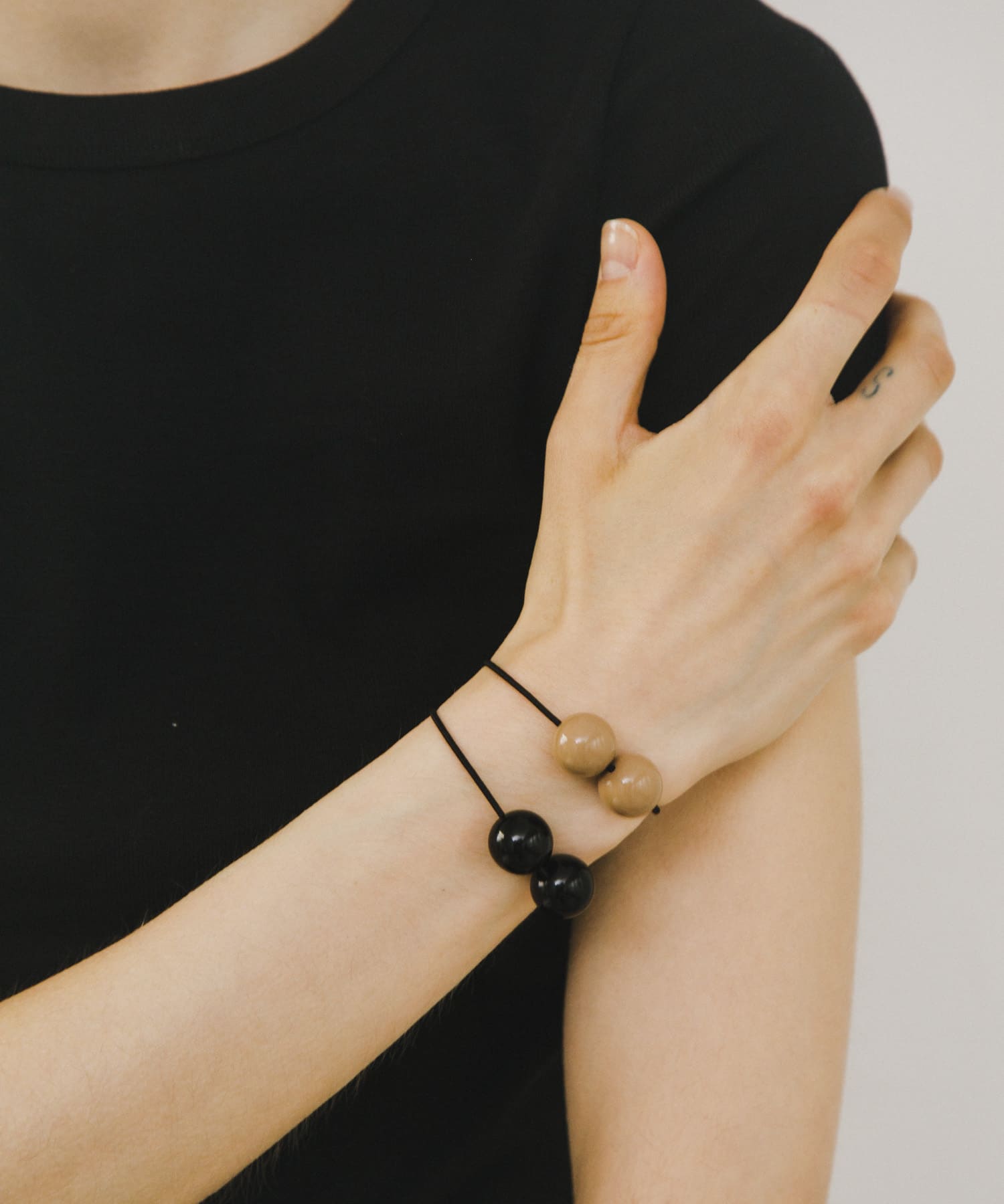 decor『デコール』　SET HAIR TIE BEIGE/BK -