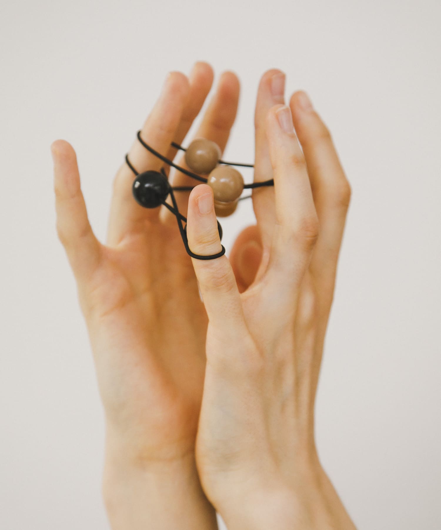 decor『デコール』　SET HAIR TIE BEIGE/BK -