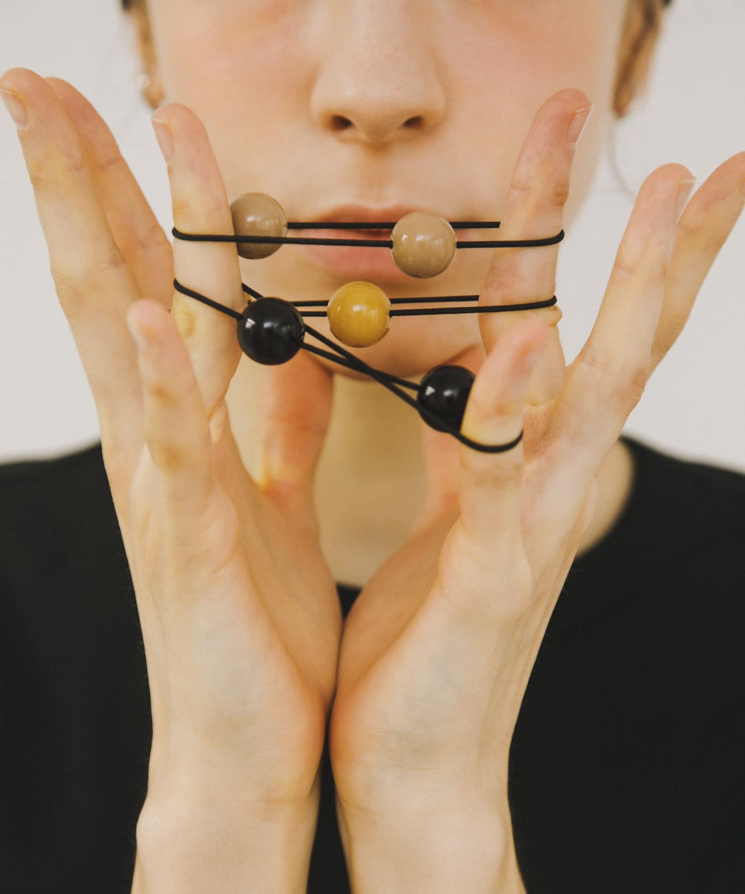 decor『デコール』　SET HAIR TIE BEIGE/BK -
