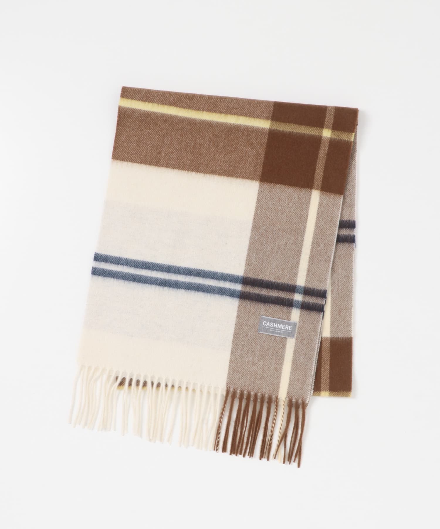 CHECK CASHMERE SCARF IVORY Free