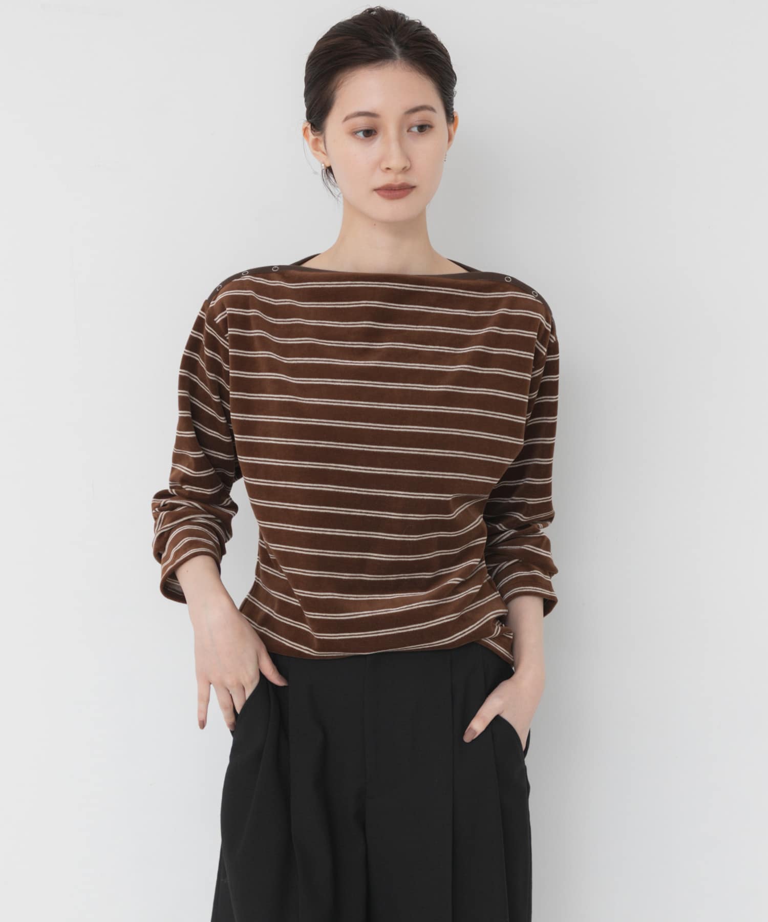 VELOUR BORDER 2WAY TOPS
