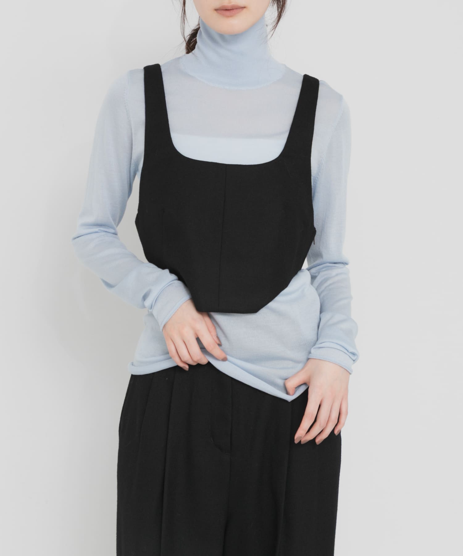 WOOL SILK TURTLENECK KNIT(Free CHARCOAL): トップス｜URBAN RESEARCH