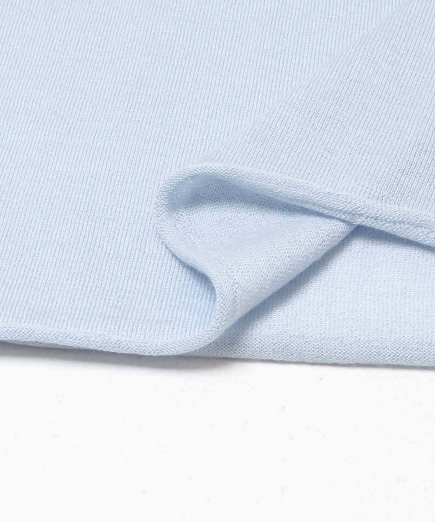 WOOL SILK TURTLENECK KNIT SAX Free