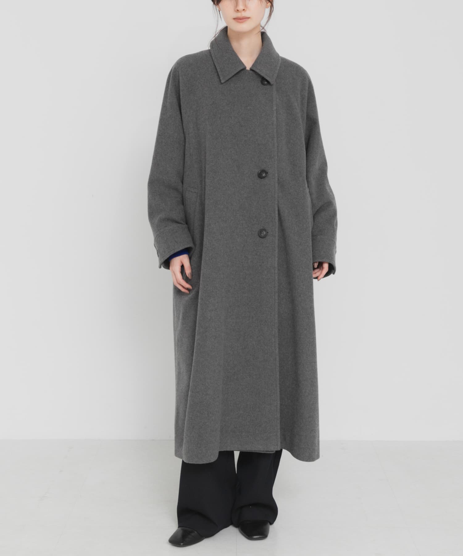 スーパー110ウールステンカラーコート(36 CHARCOAL): アウター｜URBAN