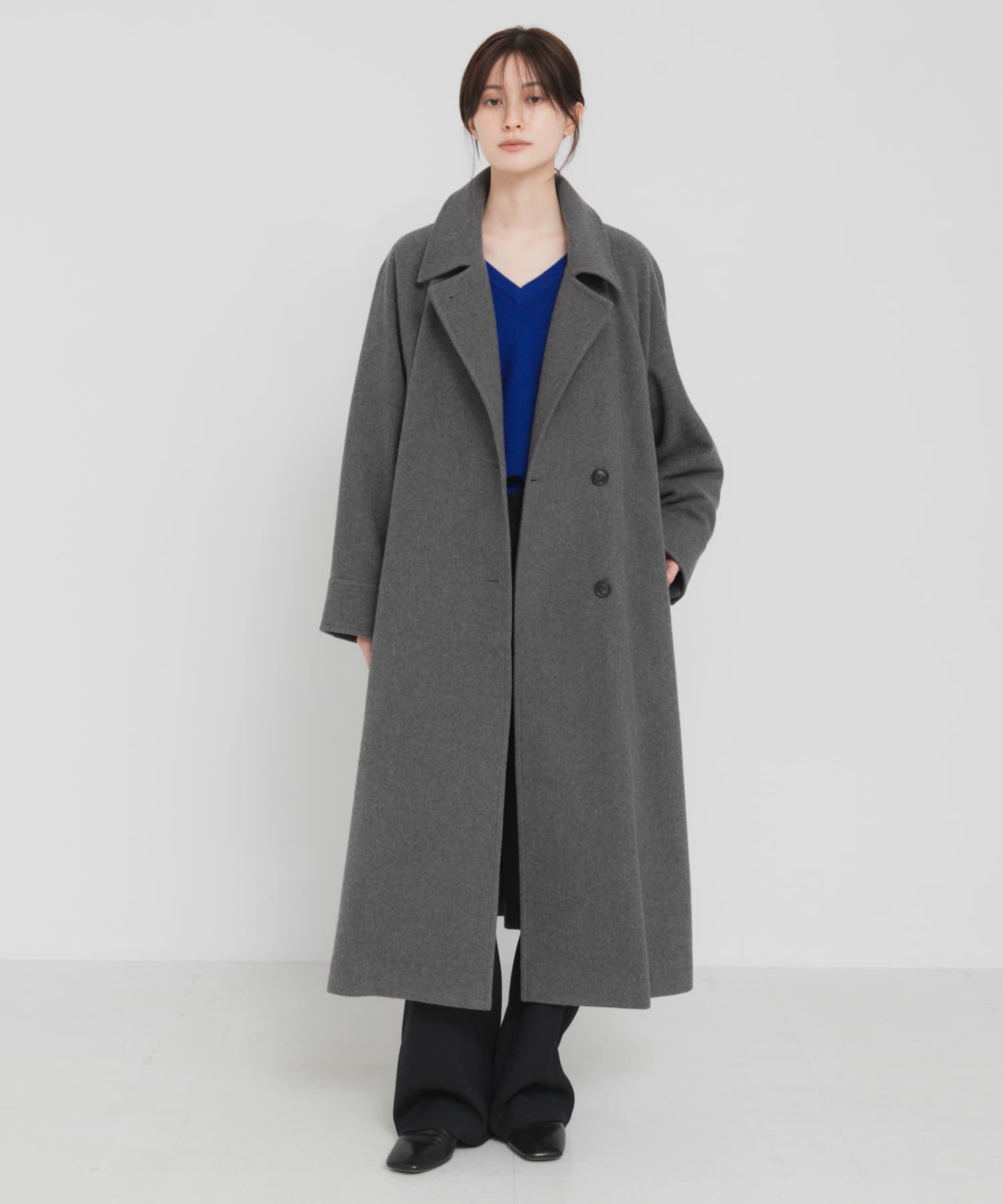 スーパー110ウールステンカラーコート(36 CHARCOAL): アウター｜URBAN