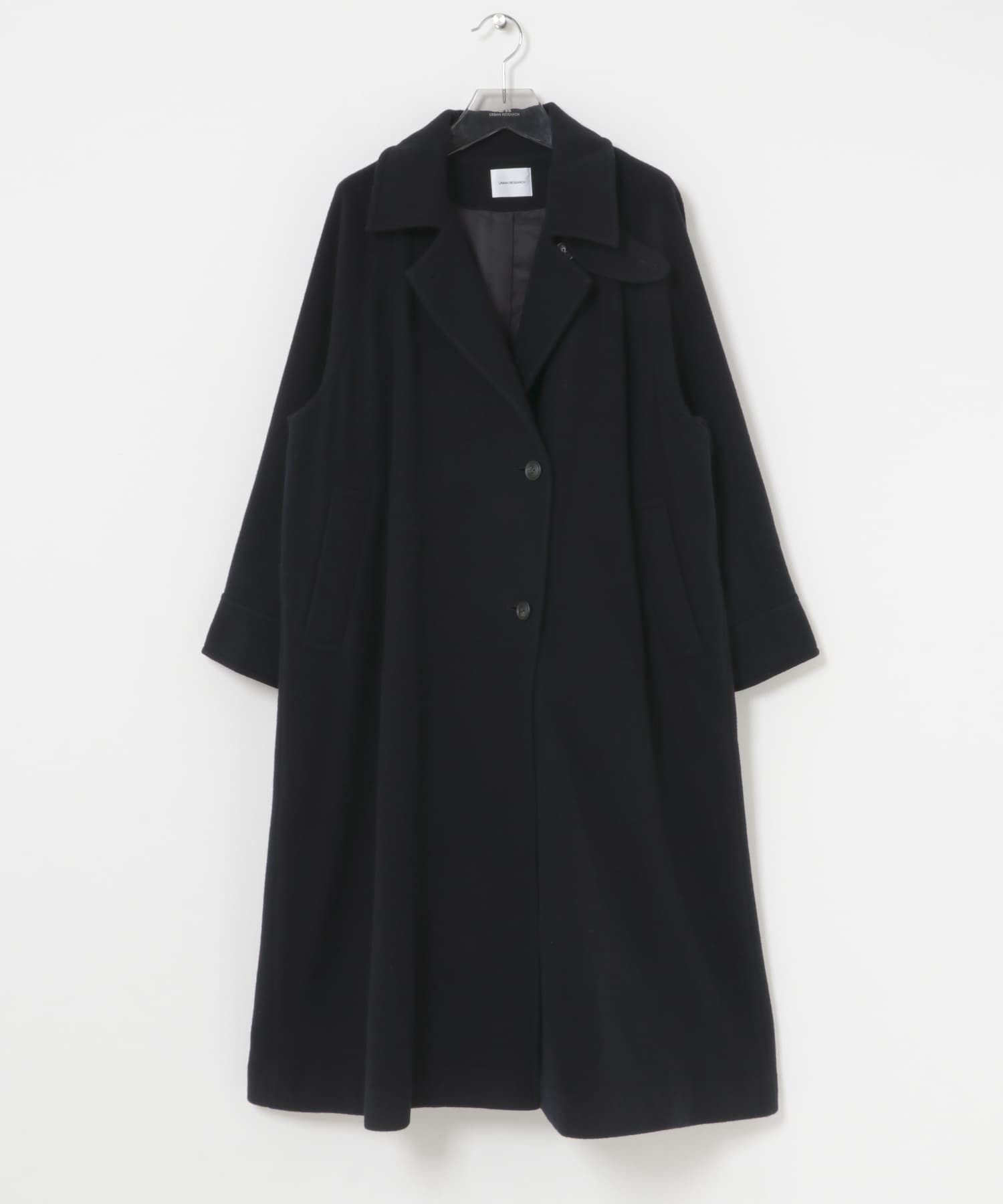 スーパー110ウールステンカラーコート NAVY 36