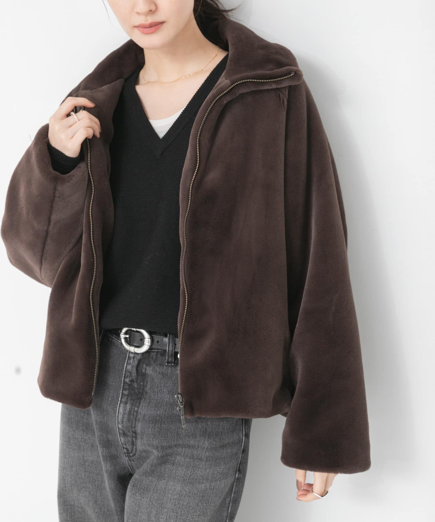 エコファーショートコート