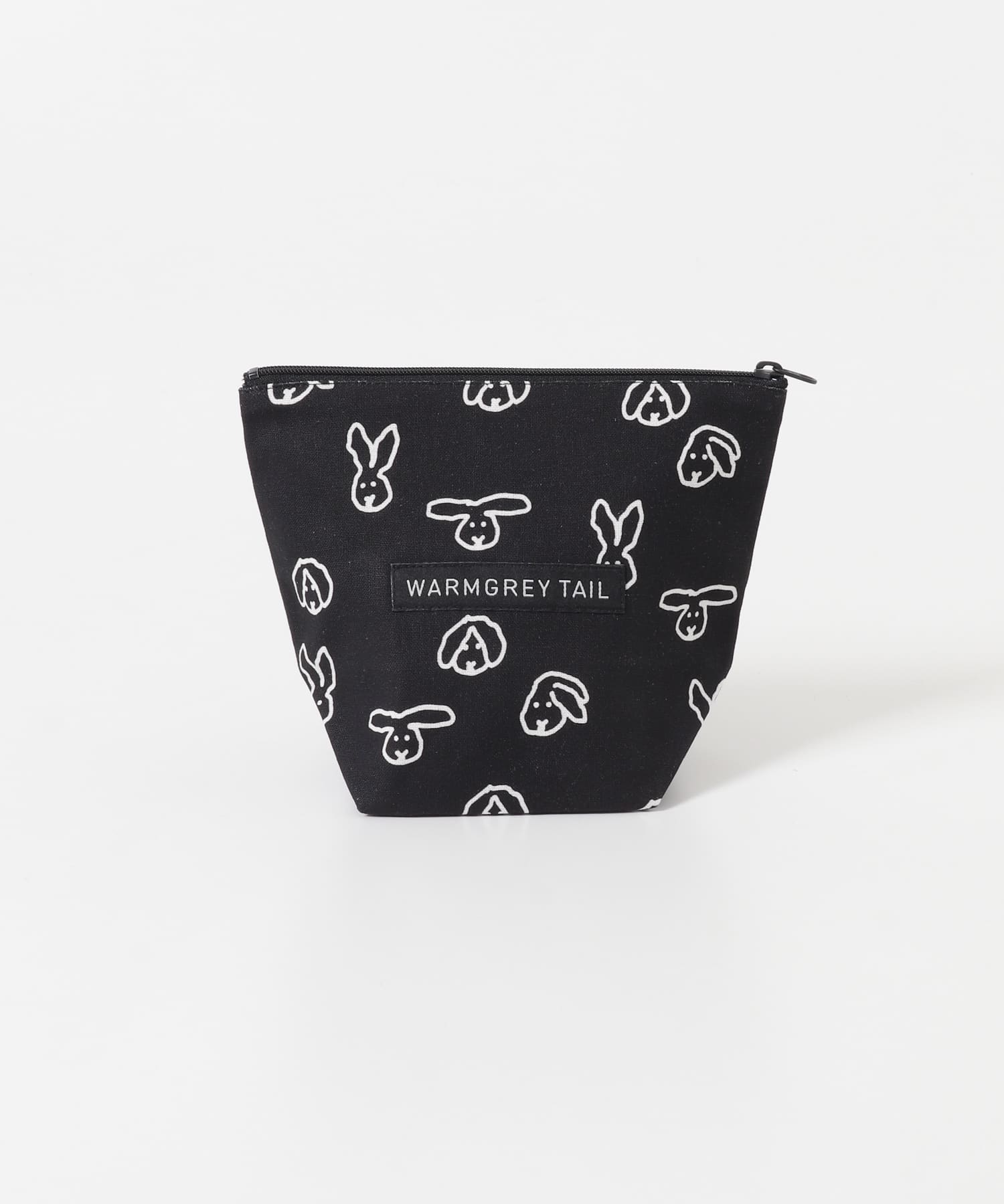 WARMGREYTAIL　STANDING POUCH-BUNNY M BLACK -
