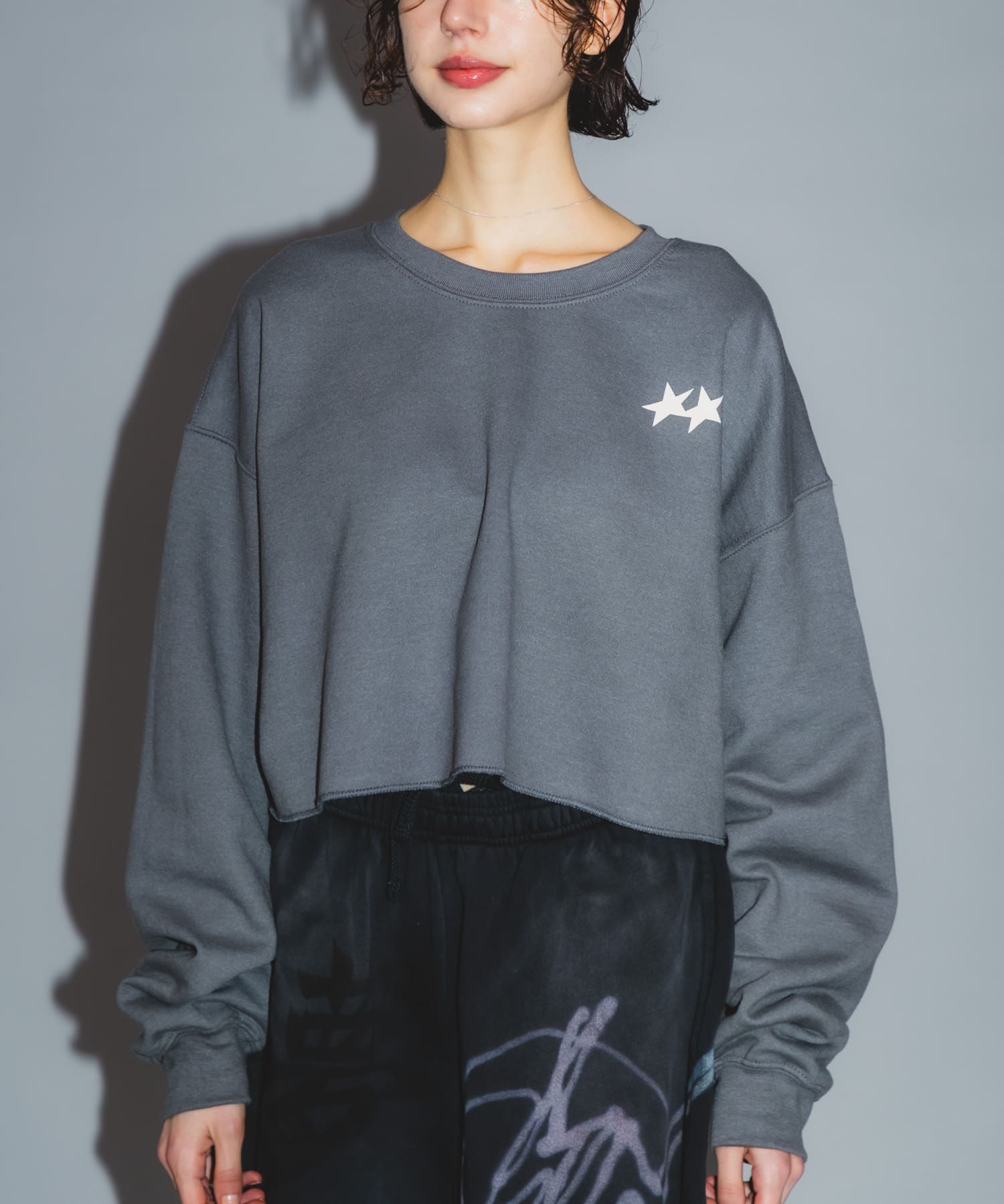 Teya　SHORT SWEAT CHARCOAL Free